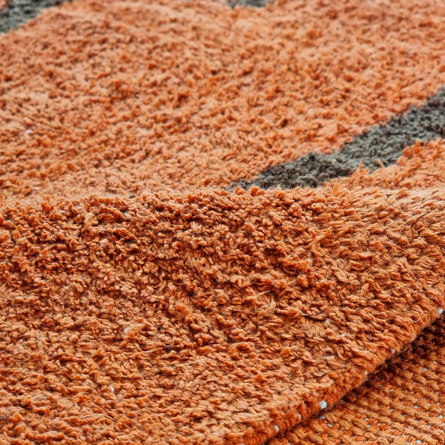 Alfombras de pelo largo - Leora Natural Cotton Shaggy (naranja/marrón)
