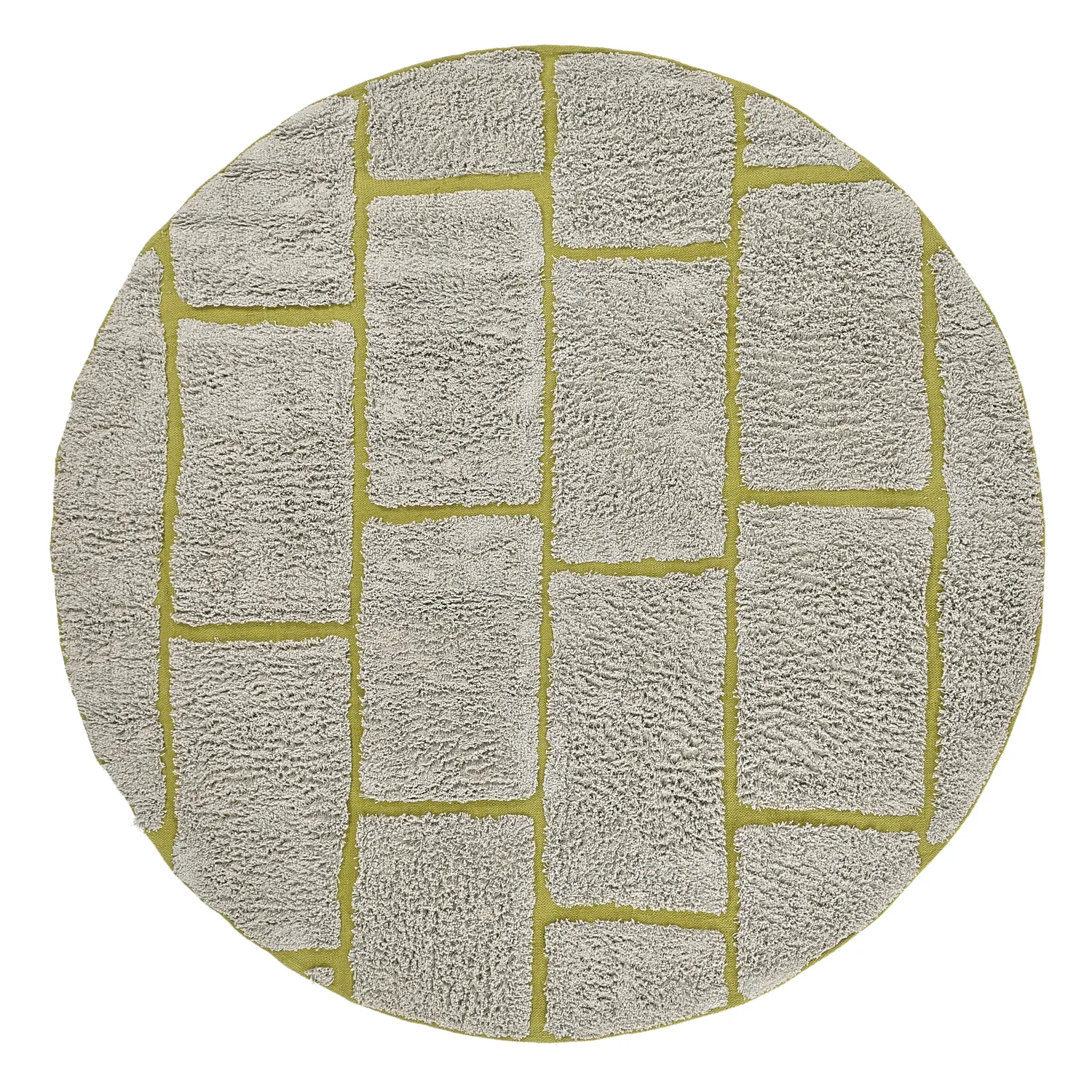 Alfombras redondeadas - Lindley Natural Cotton Shaggy (gris/verde)