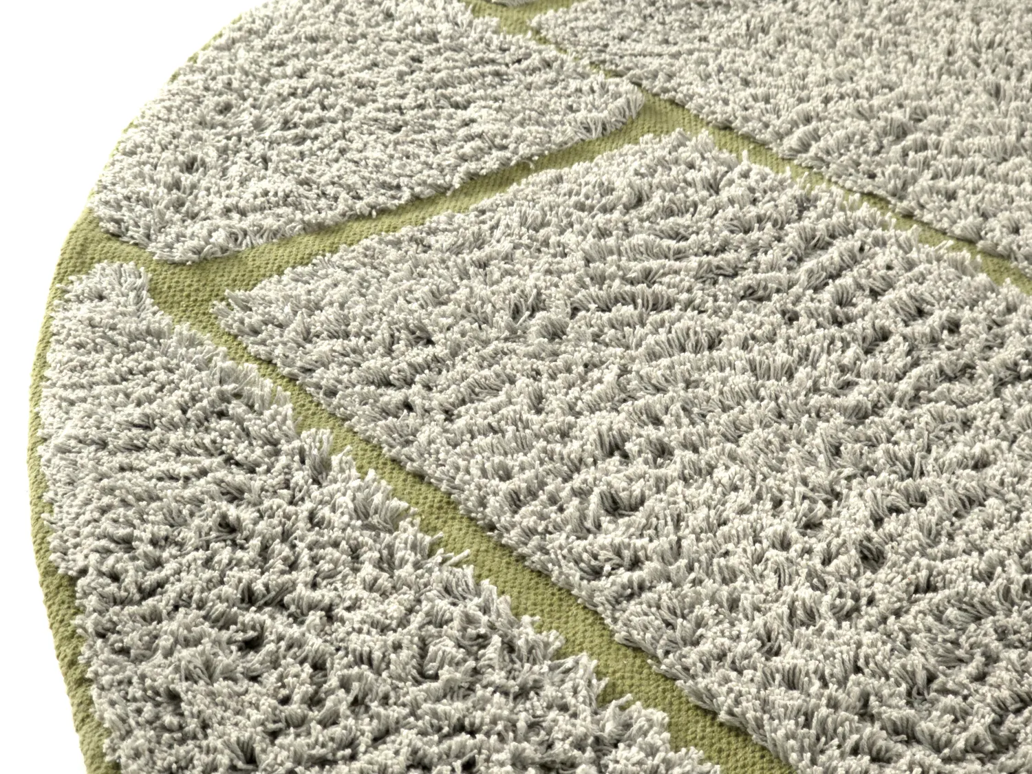 Alfombras redondeadas - Lindley Natural Cotton Shaggy (gris/verde)