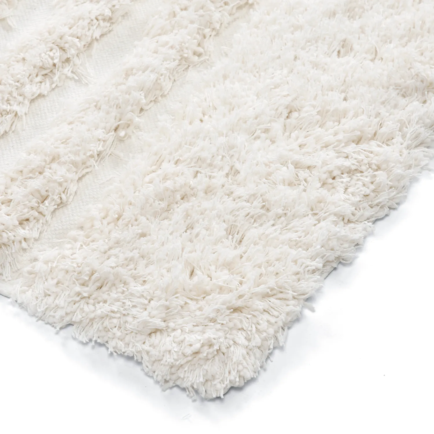 Alfombras de pelo largo - Lindos Natural Cotton Shaggy (blanco)