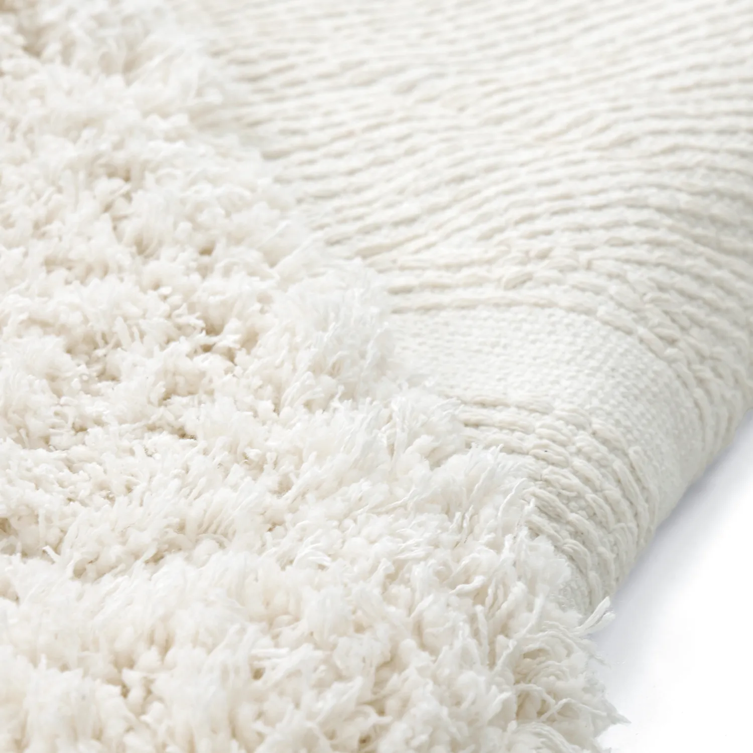 Alfombras de pelo largo - Lindos Natural Cotton Shaggy (blanco)