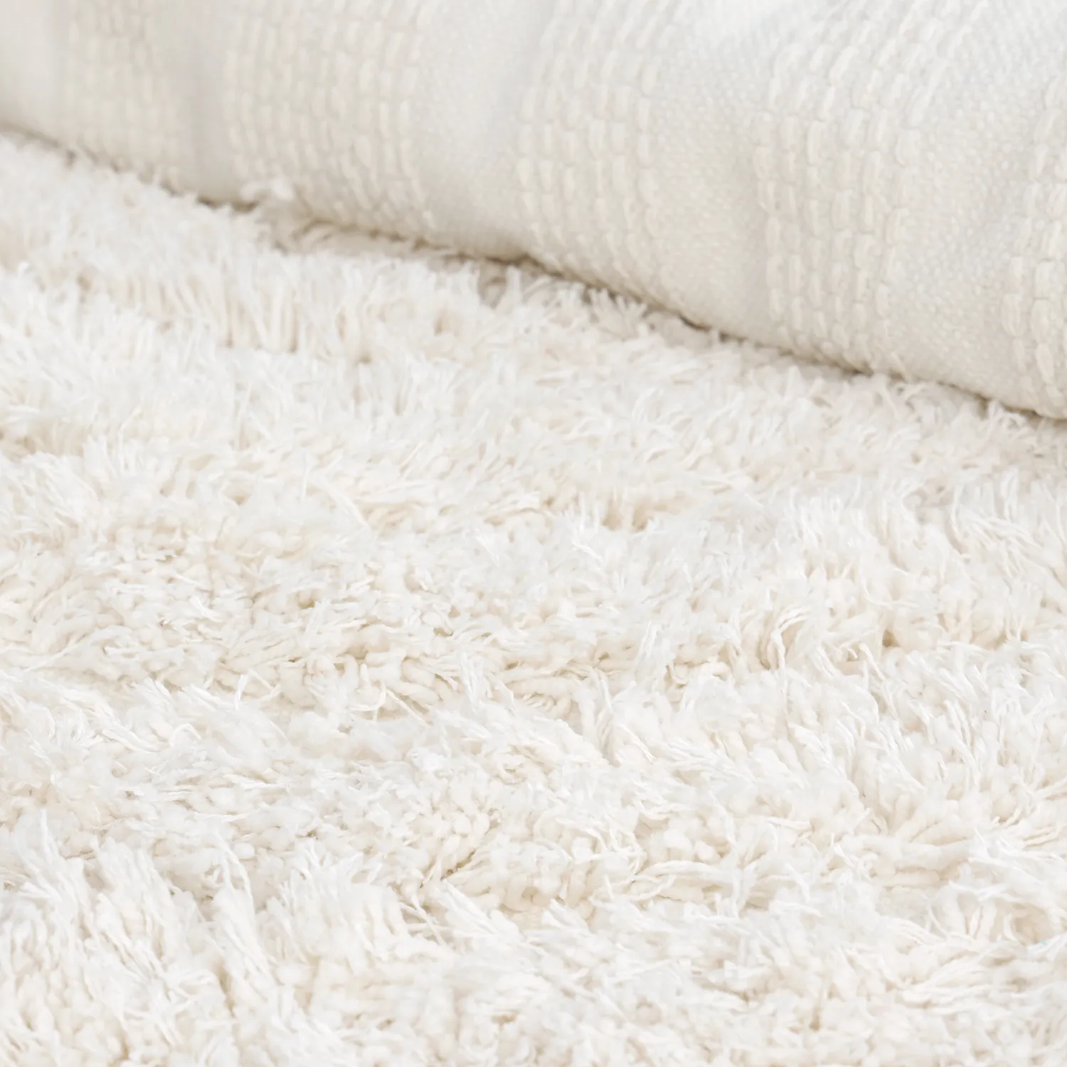 Alfombras de pelo largo - Lindos Natural Cotton Shaggy (blanco)