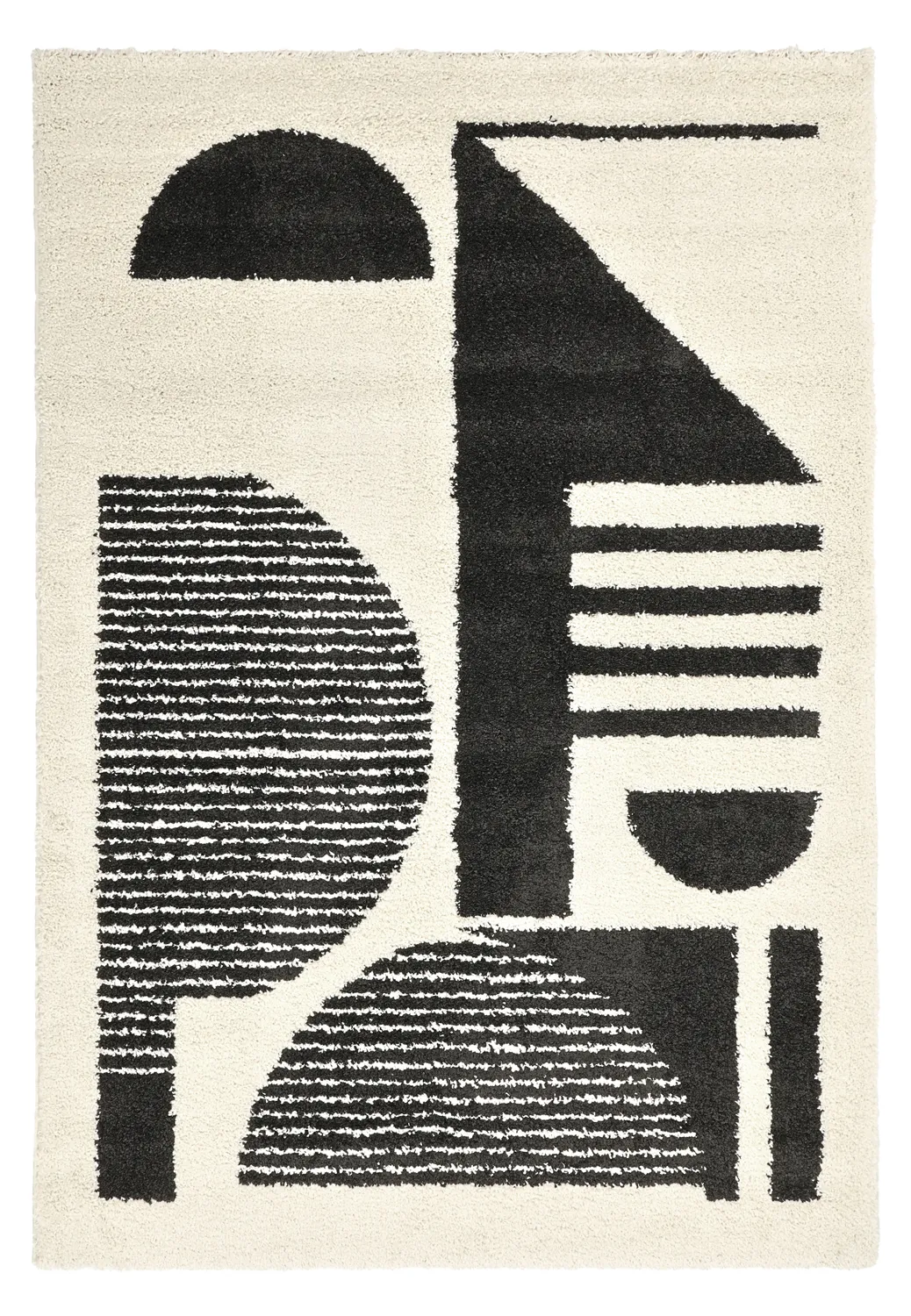 Alfombras de pelo largo - Maron (negro/blanco)