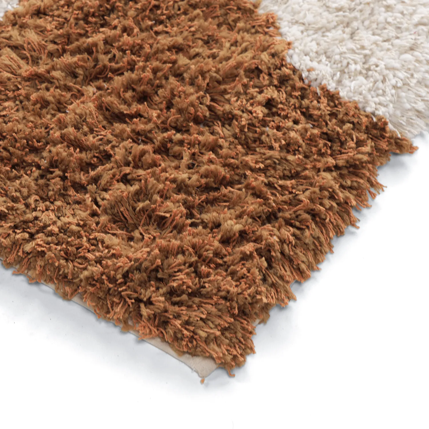Alfombras de pelo largo - Kalymnos Natural Cotton Shaggy (blanco roto/ocre)