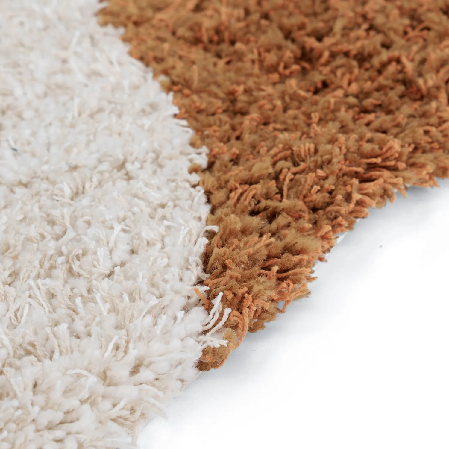 Alfombras de pelo largo - Kalymnos Natural Cotton Shaggy (blanco roto/ocre)