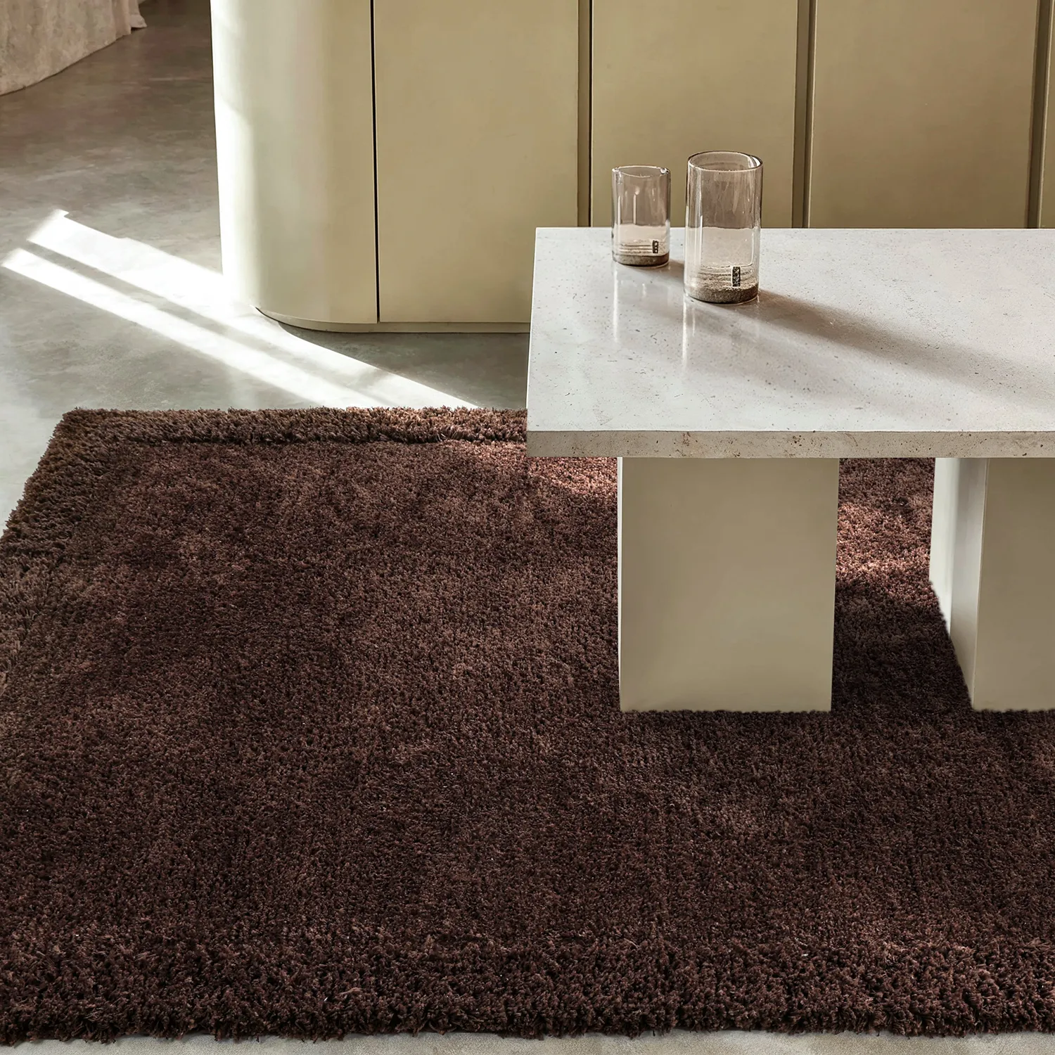 Alfombras de pelo largo - Molyvos Natural Cotton Shaggy (marrón)