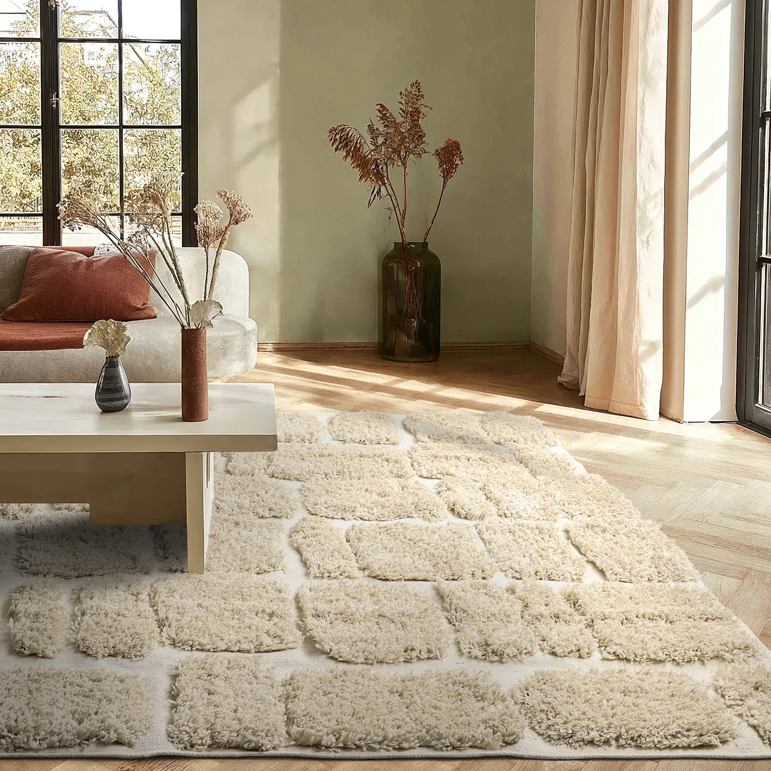 Alfombras de pelo largo - Otranto Natural Cotton Shaggy (blanquecino)