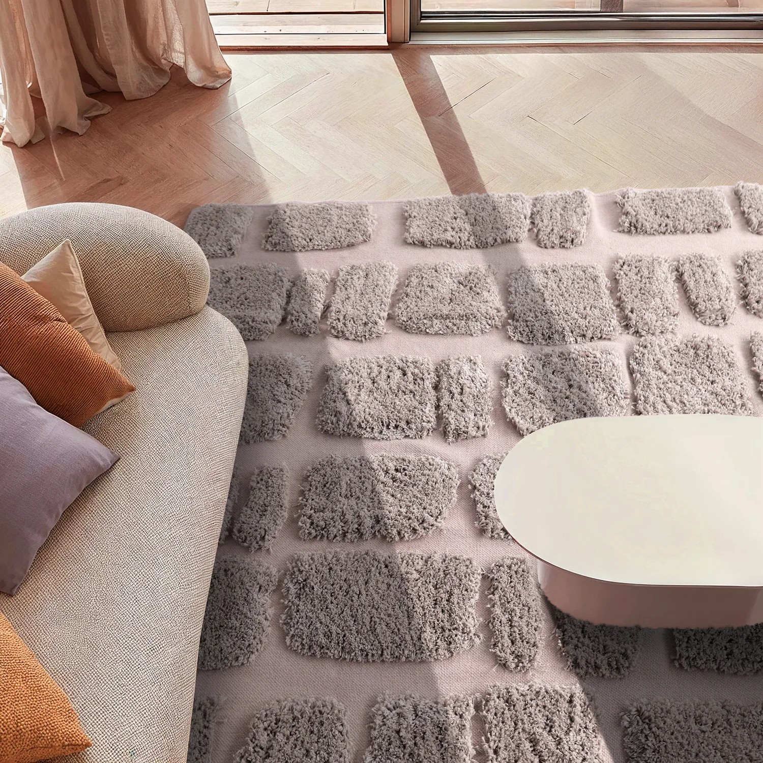 Alfombras de pelo largo - Otranto Natural Cotton Shaggy (taupe)