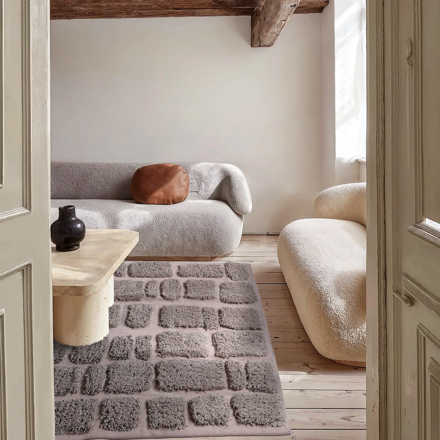 Alfombras de pelo largo - Otranto Natural Cotton Shaggy (taupe)