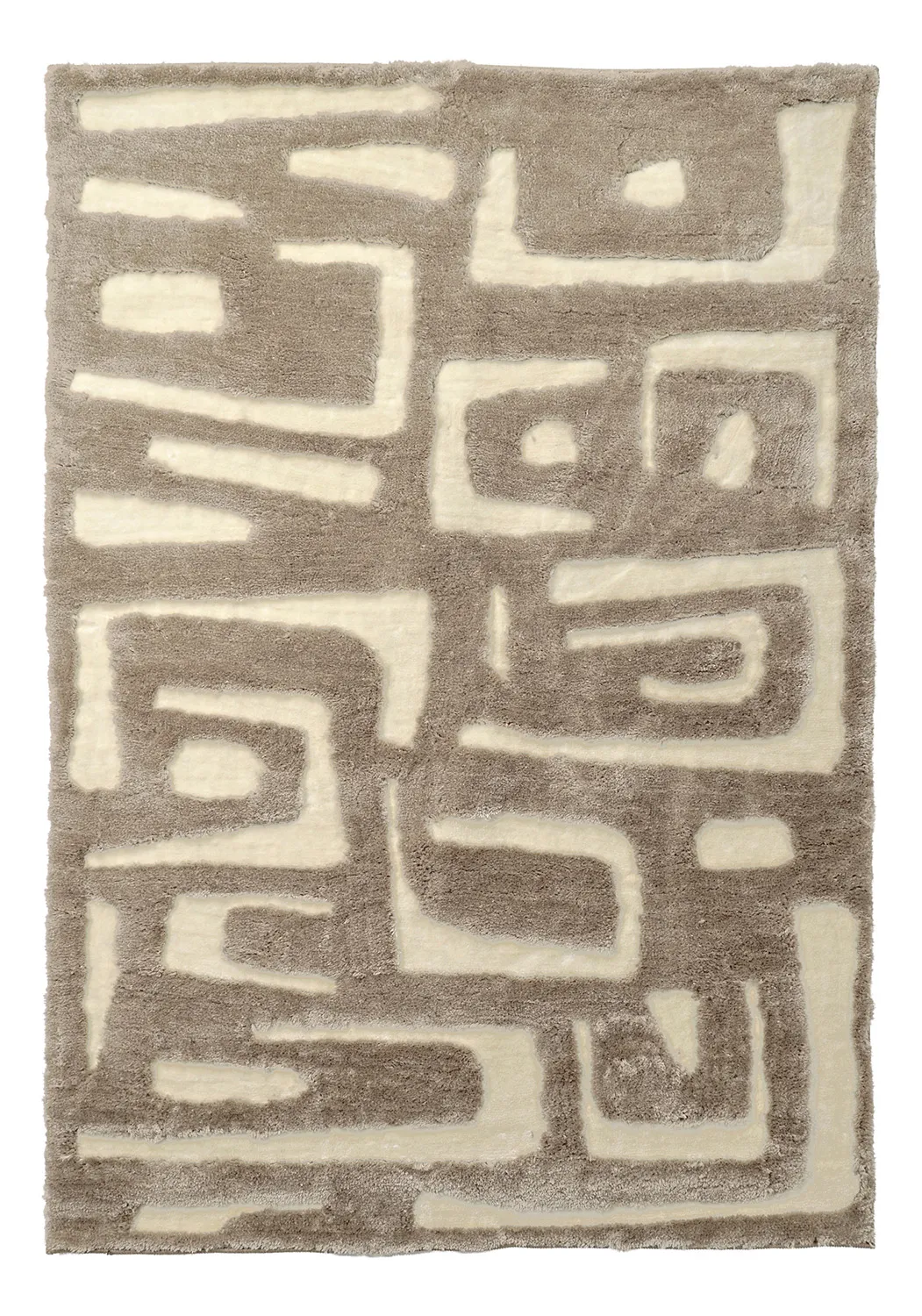 Alfombras de pelo largo - Palmyra (beige/blanco)