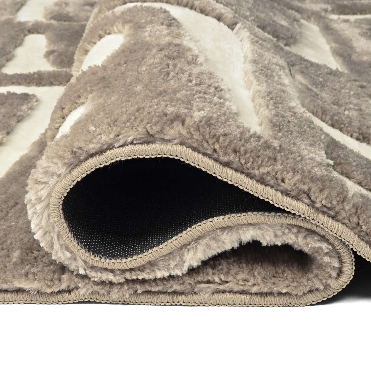 Alfombras de pelo largo - Palmyra (beige/blanco)