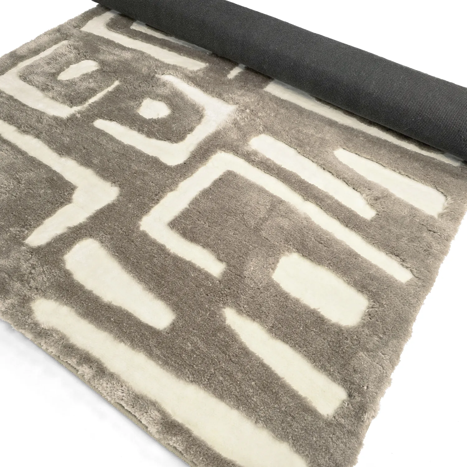 Alfombras de pelo largo - Palmyra (beige/blanco)
