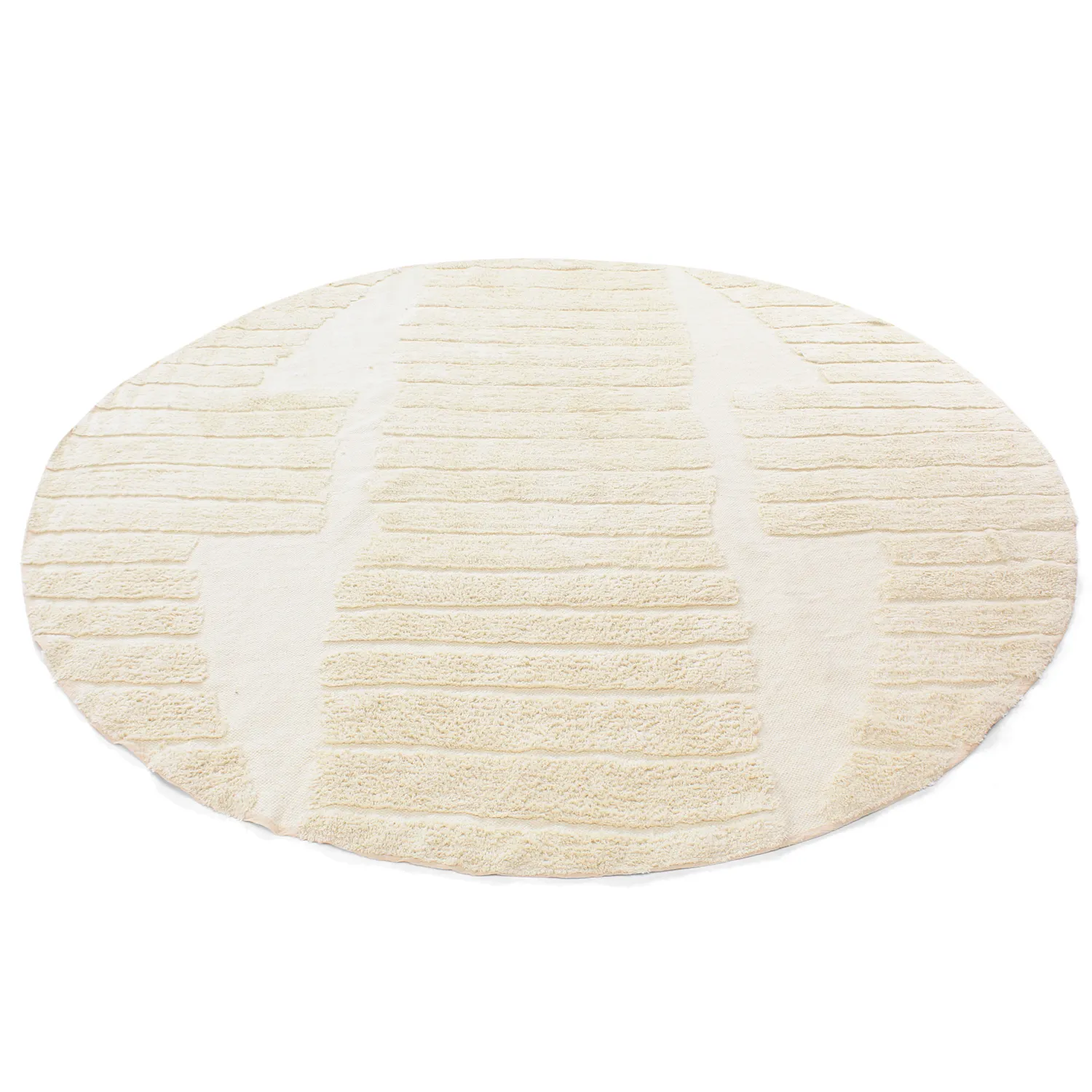 Alfombras redondeadas - Rani Natural Cotton Shaggy (beige)