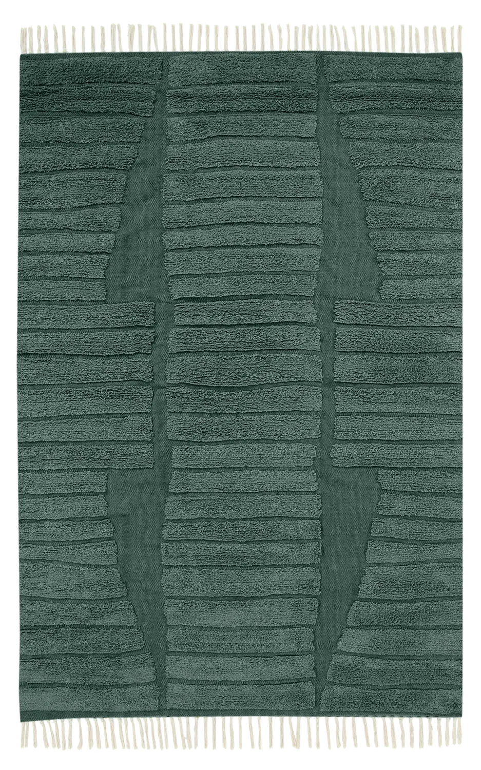 Alfombras de pelo largo - Rani Natural Cotton Shaggy (verde)