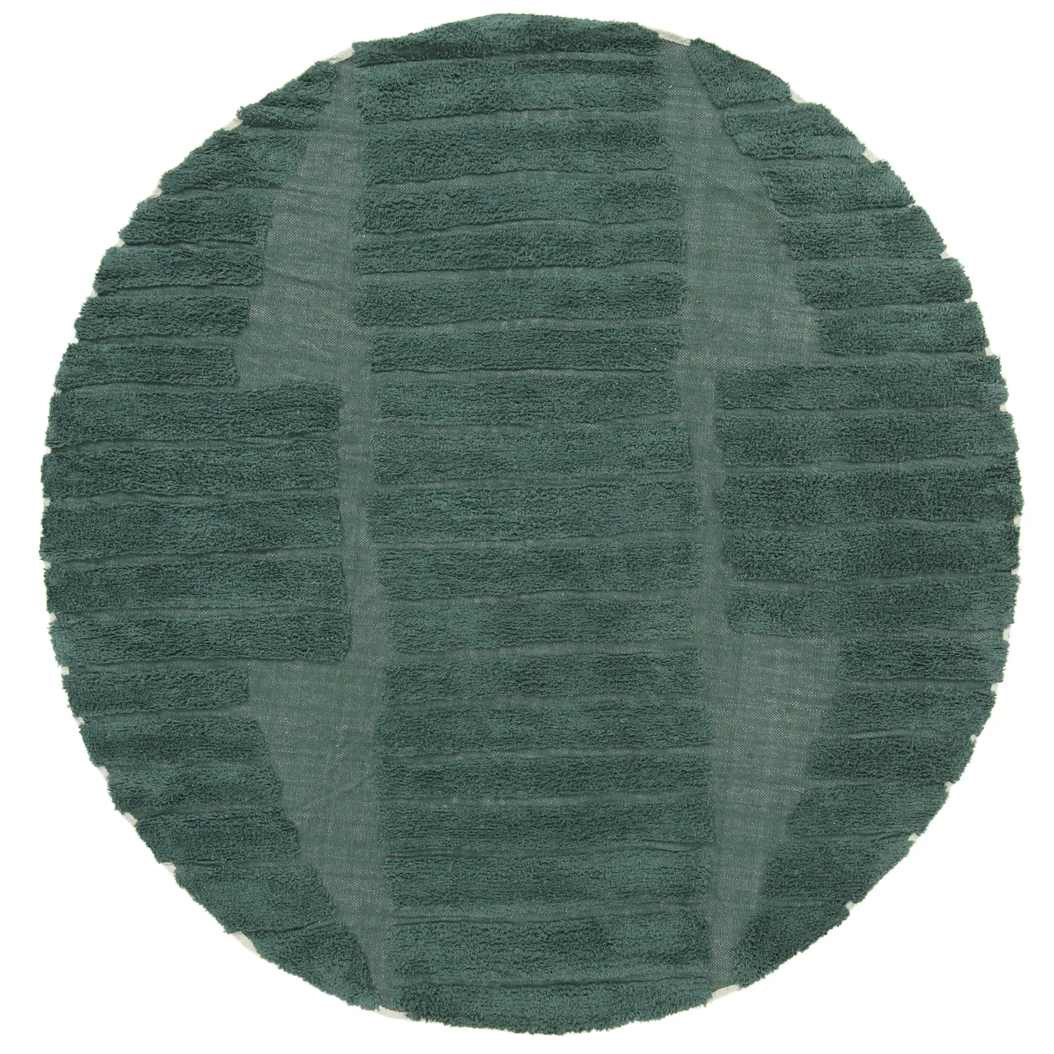 Alfombras redondeadas - Rani Natural Cotton Shaggy (verde)