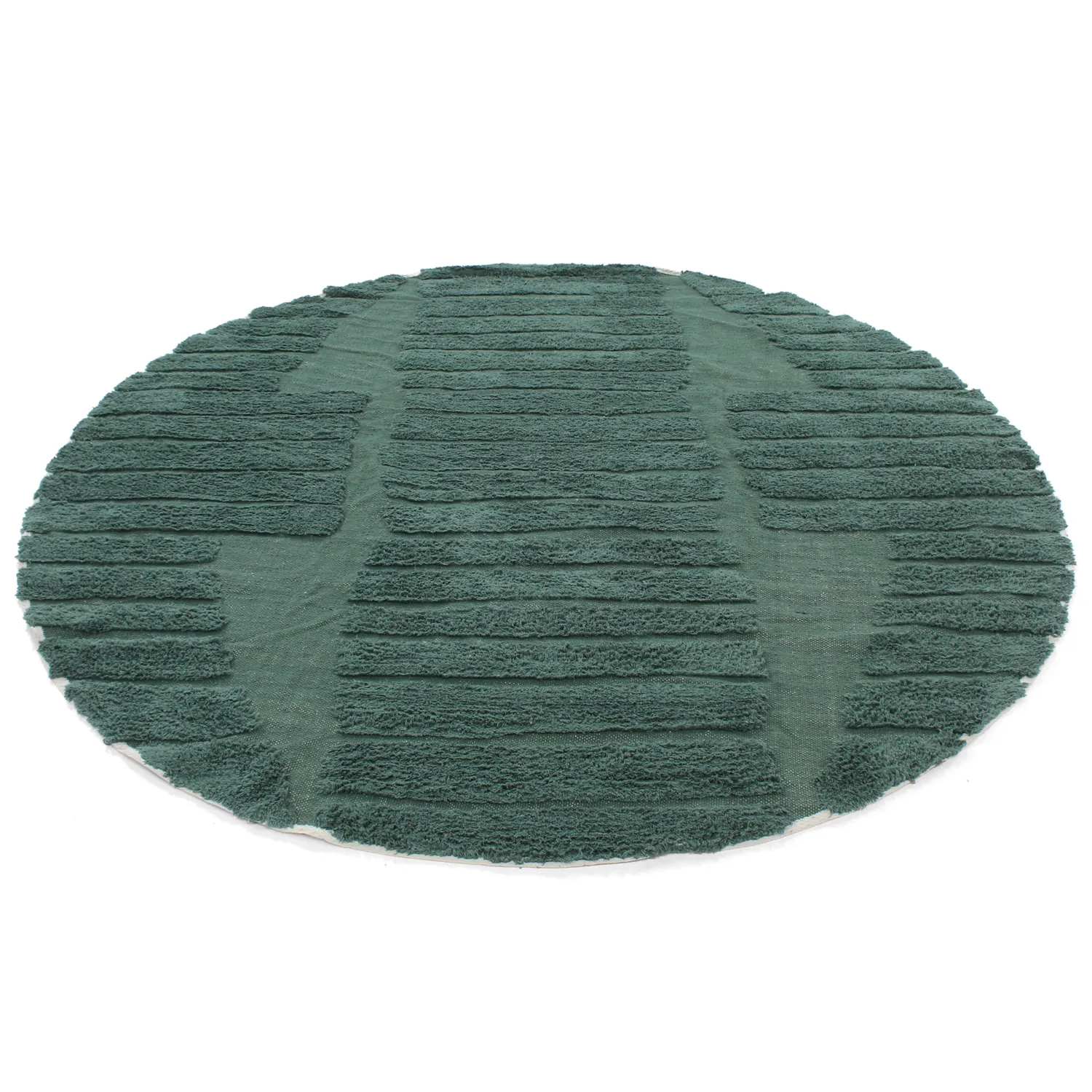 Alfombras redondeadas - Rani Natural Cotton Shaggy (verde)