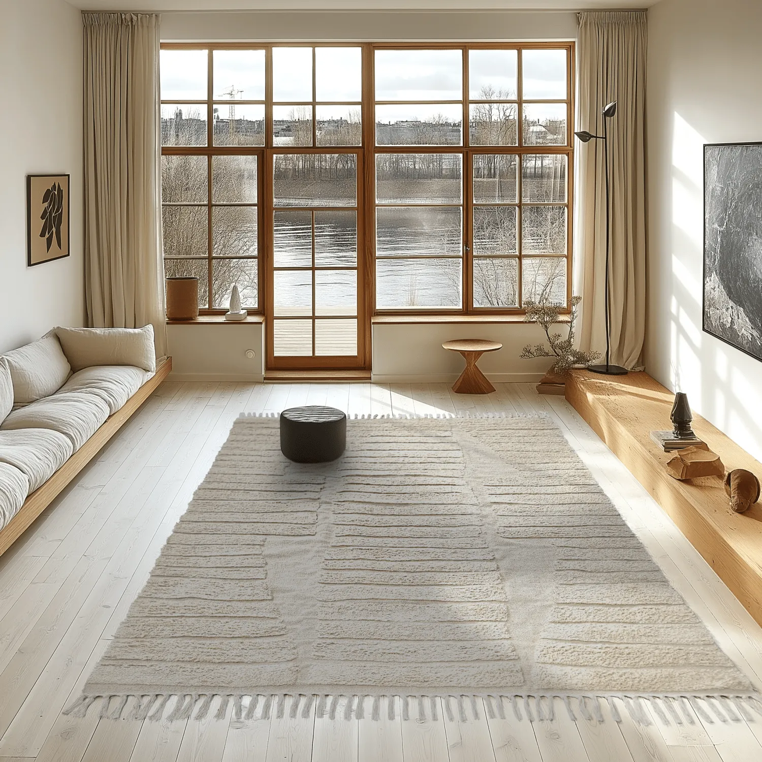 Alfombras de pelo largo - Rani Natural Cotton Shaggy (blanquecino)