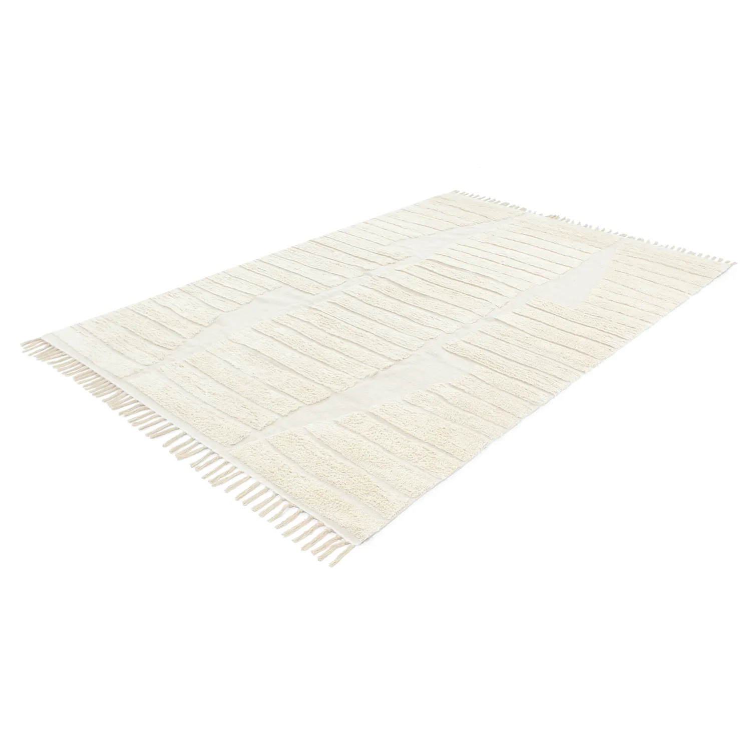 Alfombras de pelo largo - Rani Natural Cotton Shaggy (blanquecino)
