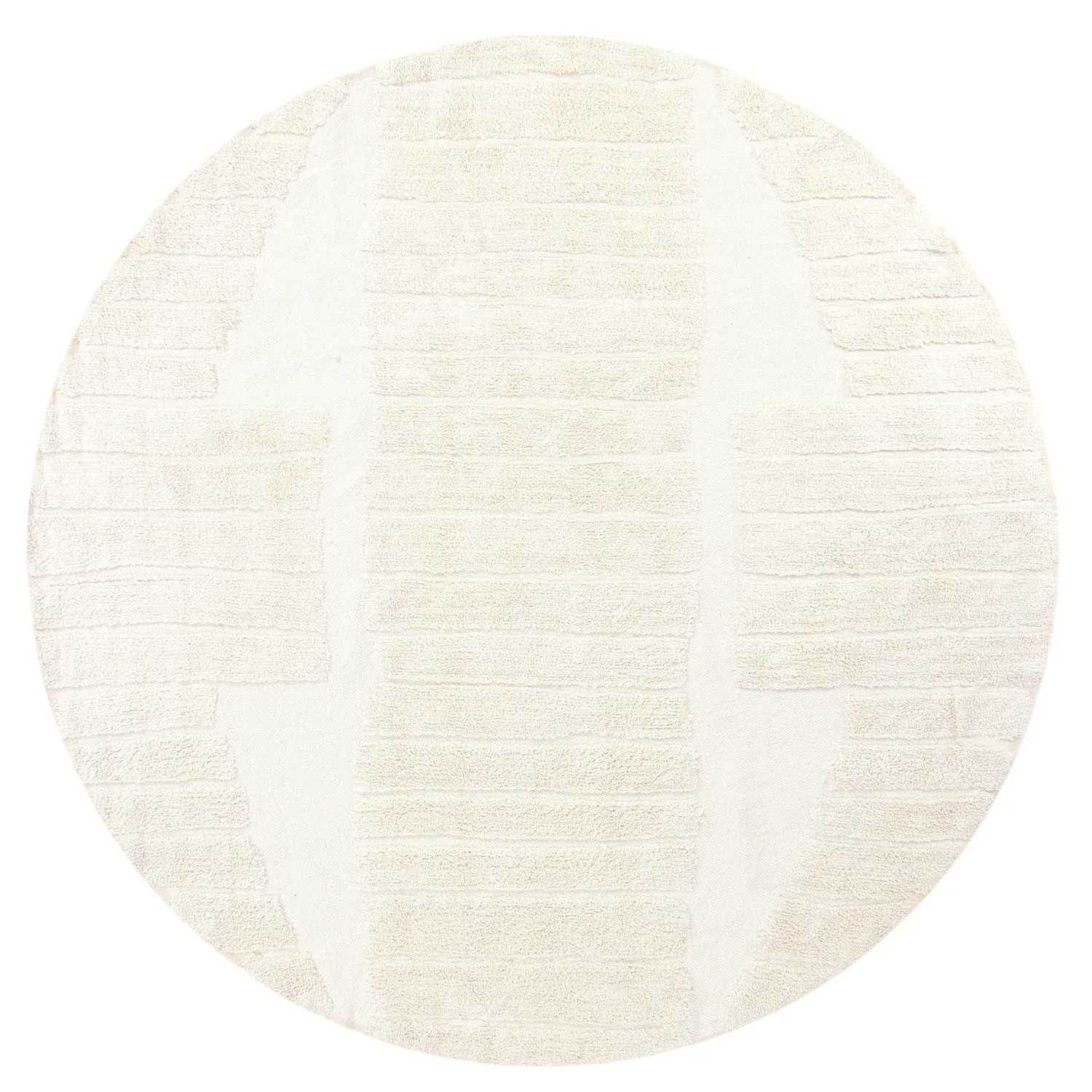 Alfombras redondeadas - Rani Natural Cotton Shaggy (blanquecino)
