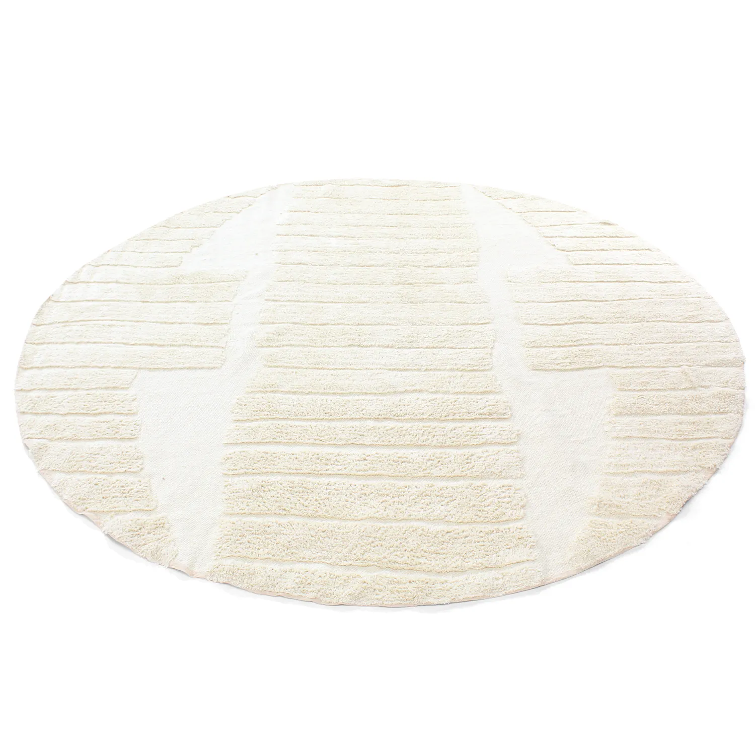 Alfombras redondeadas - Rani Natural Cotton Shaggy (blanquecino)