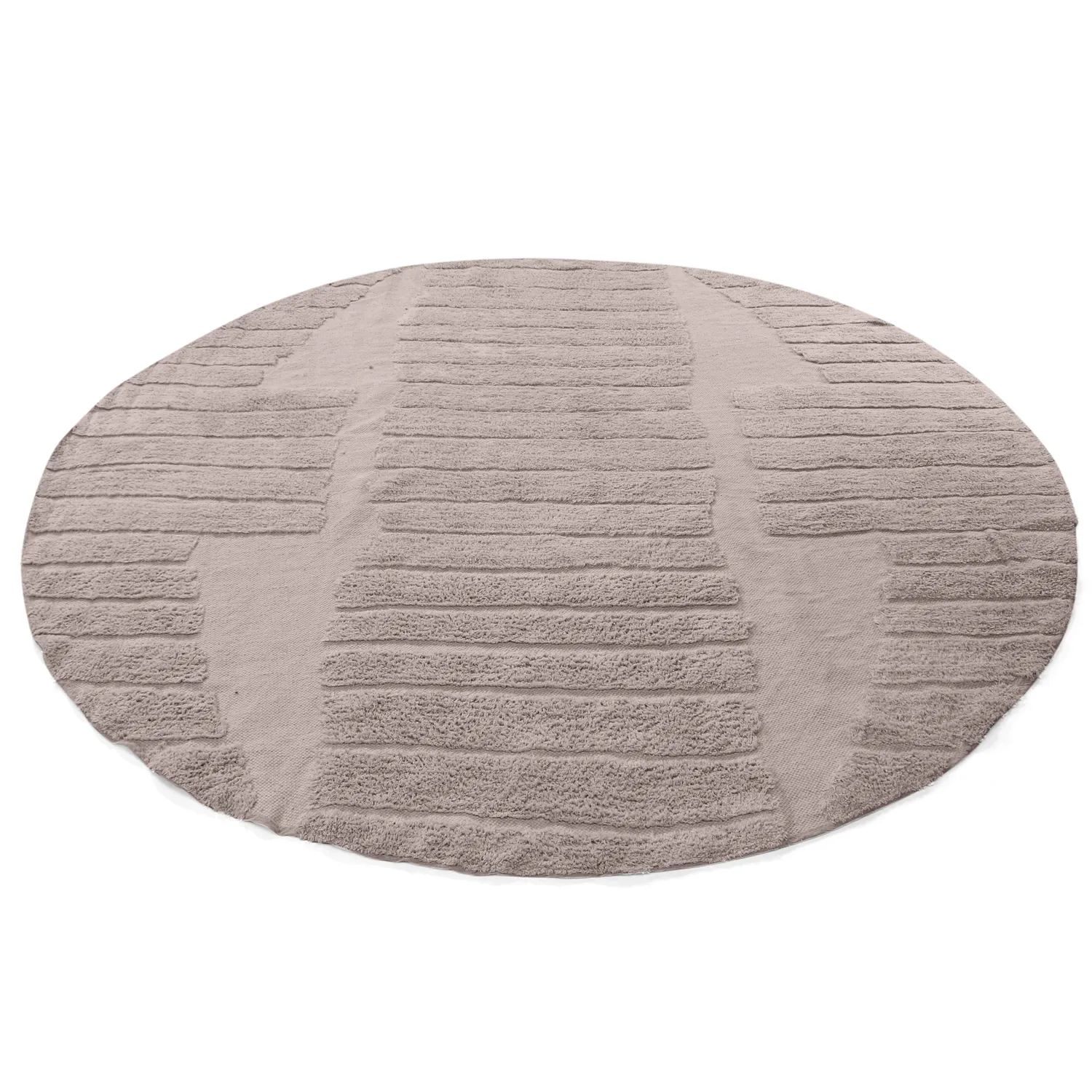 Alfombras redondeadas - Rani Natural Cotton Shaggy (gris pardo)