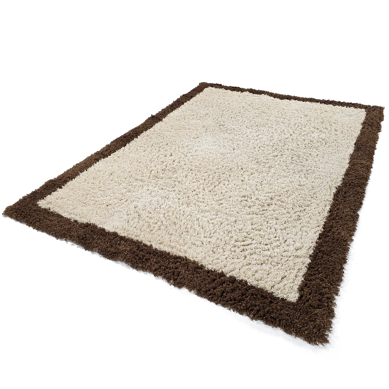 Alfombras de pelo largo - Sagres Natural Cotton Shaggy (blanco roto/marrón)