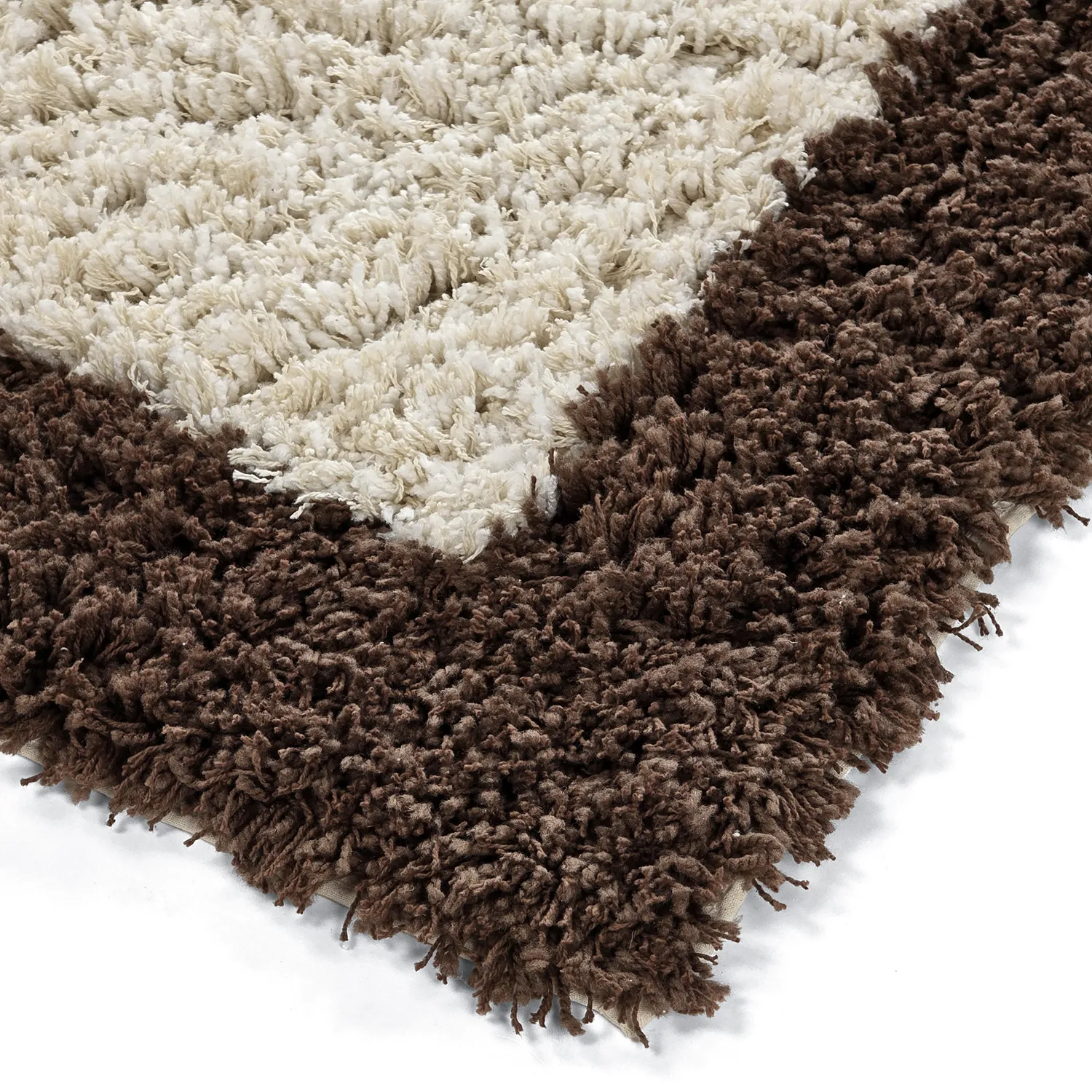 Alfombras de pelo largo - Sagres Natural Cotton Shaggy (blanco roto/marrón)