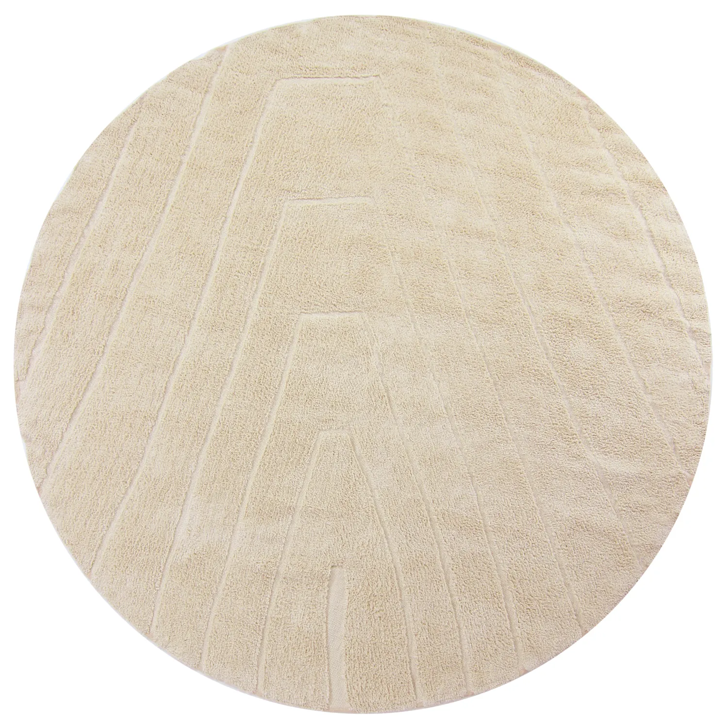 Alfombras redondeadas - Sivia Natural Cotton Shaggy (beige)