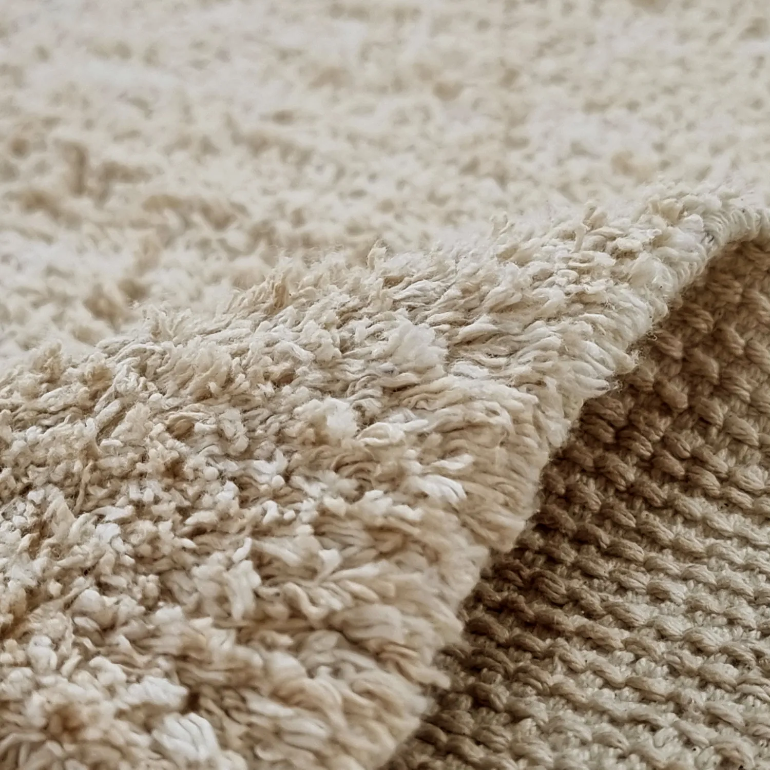 Alfombras redondeadas - Sivia Natural Cotton Shaggy (beige)