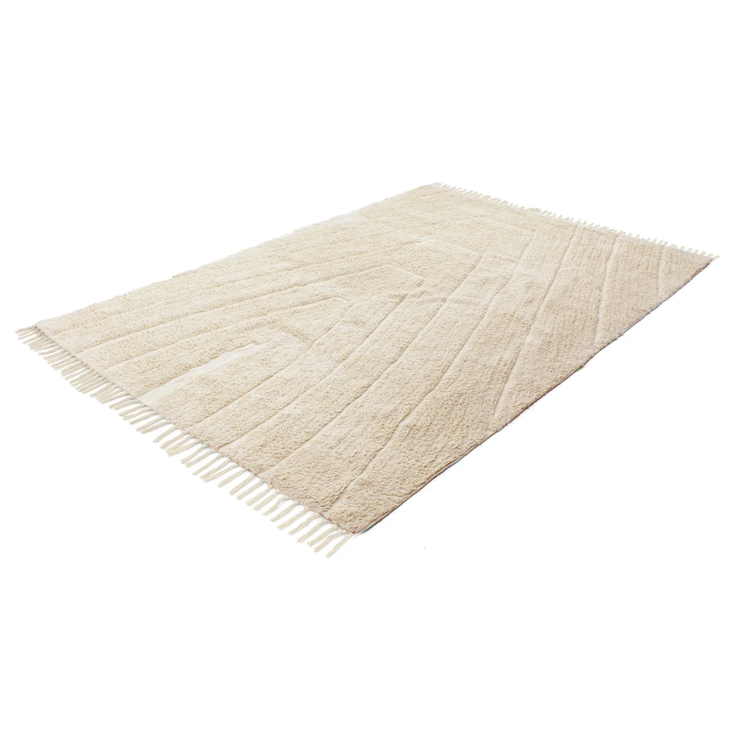 Alfombras de pelo largo - Sivia Natural Cotton Shaggy (beige)