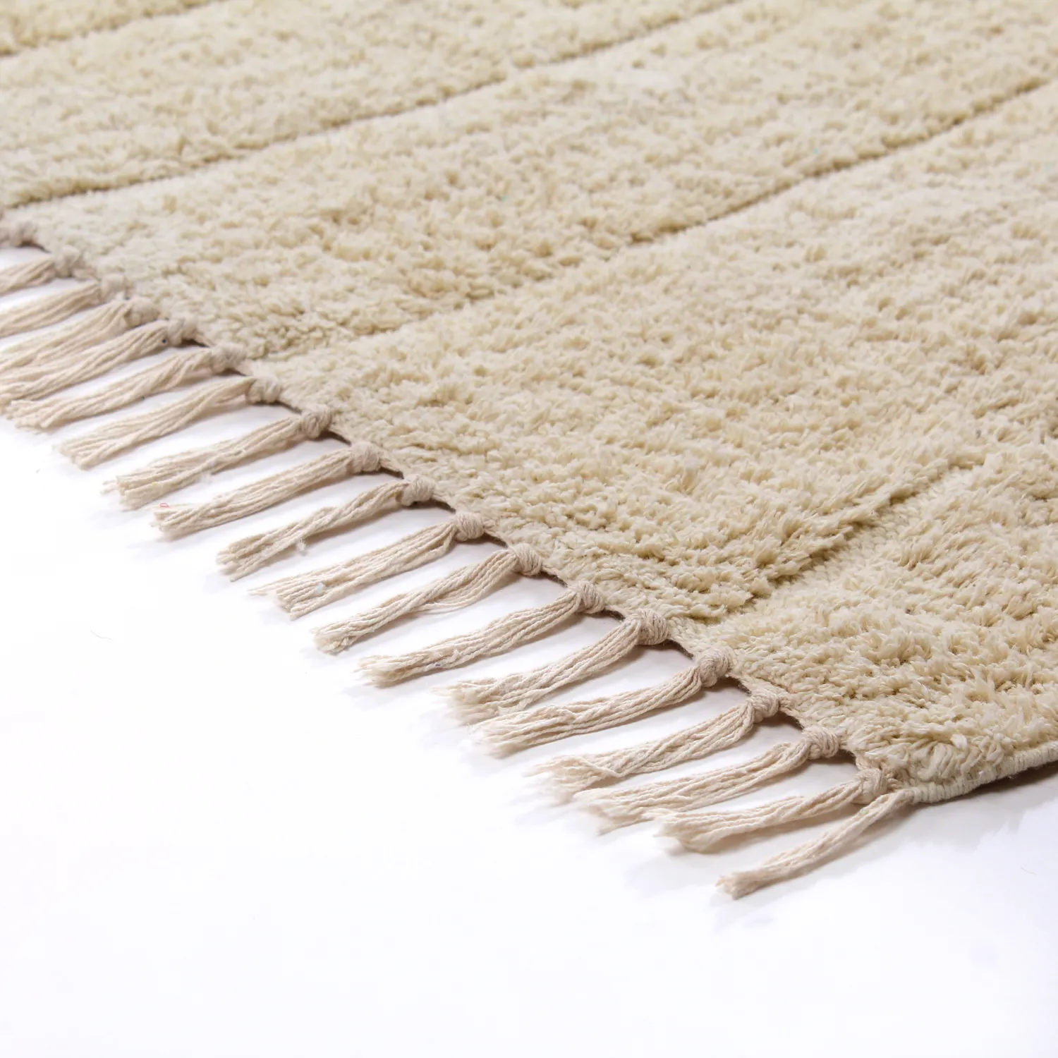 Alfombras de pelo largo - Sivia Natural Cotton Shaggy (beige)
