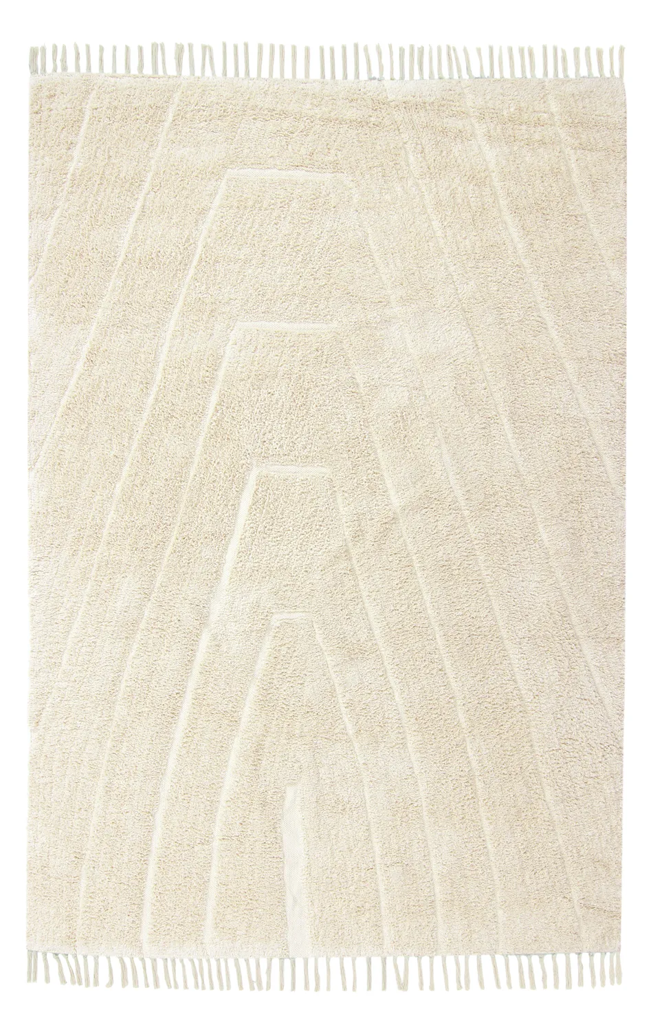 Alfombras de pelo largo - Sivia Natural Cotton Shaggy (blanquecino)