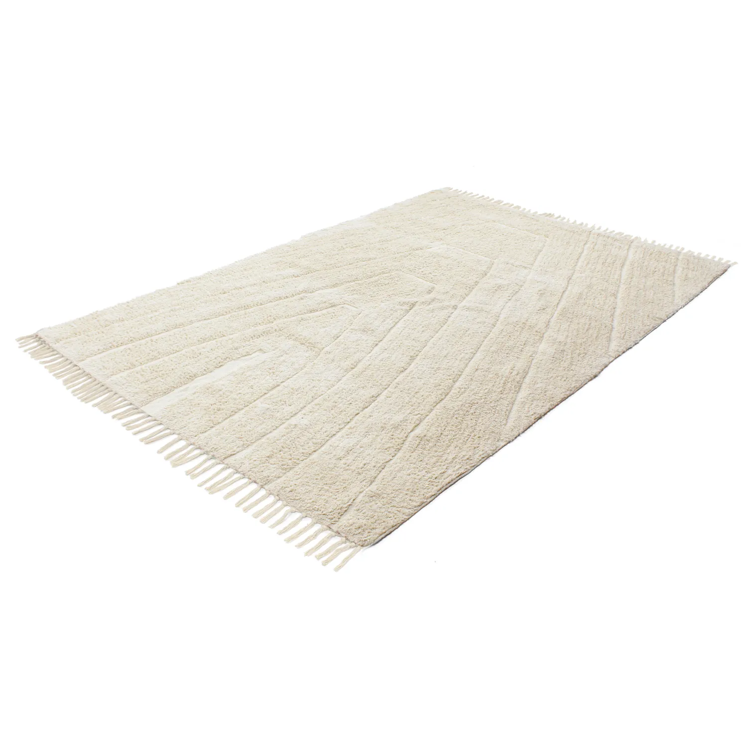 Alfombras de pelo largo - Sivia Natural Cotton Shaggy (blanquecino)