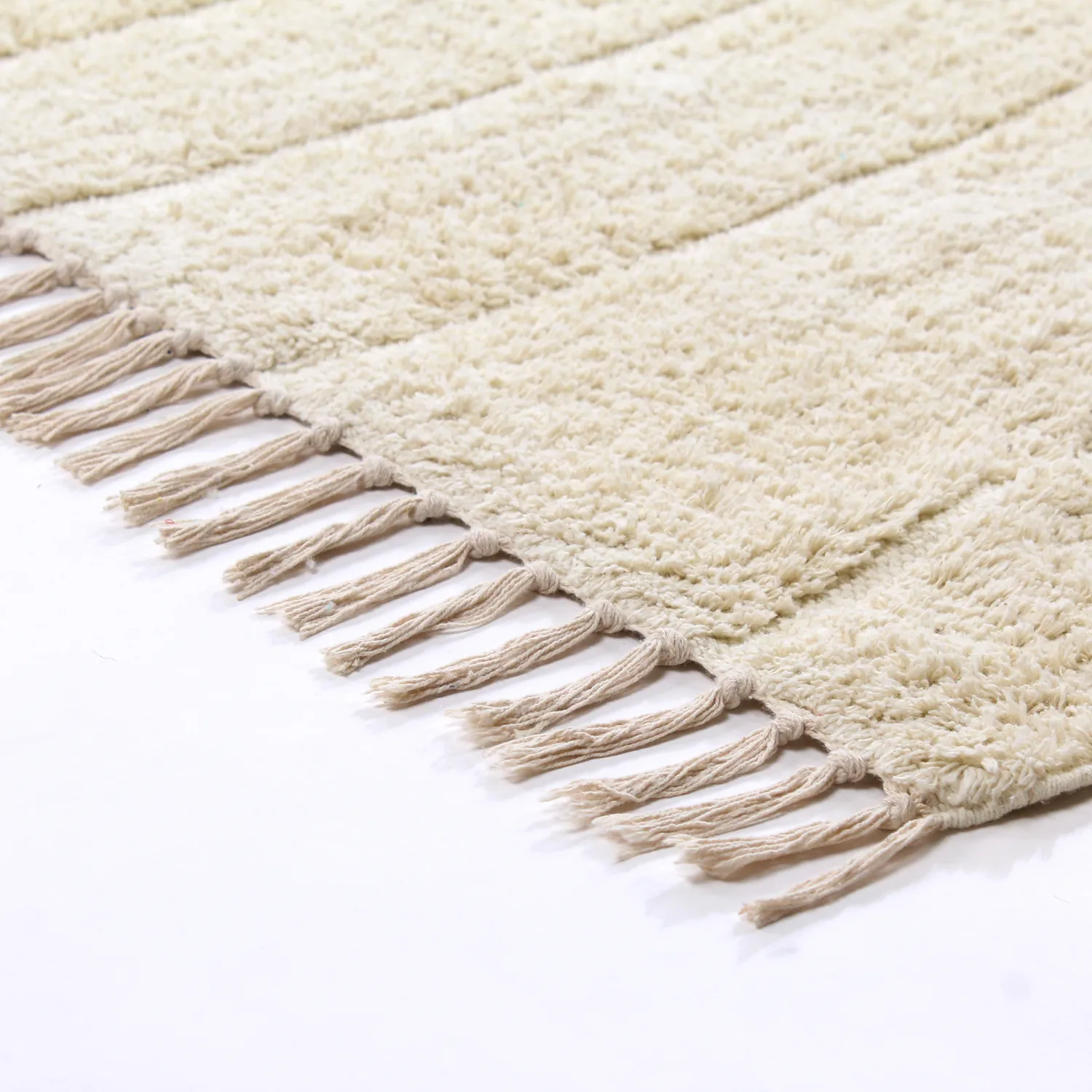 Alfombras de pelo largo - Sivia Natural Cotton Shaggy (blanquecino)