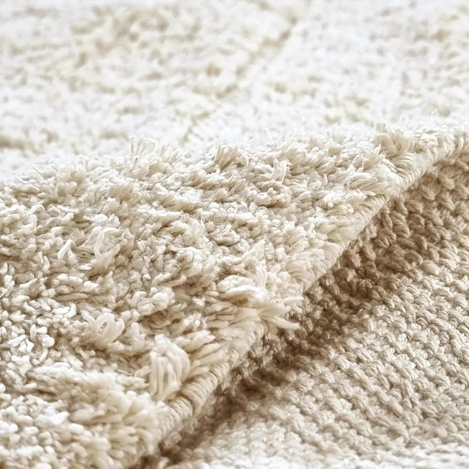 Alfombras de pelo largo - Sivia Natural Cotton Shaggy (blanquecino)