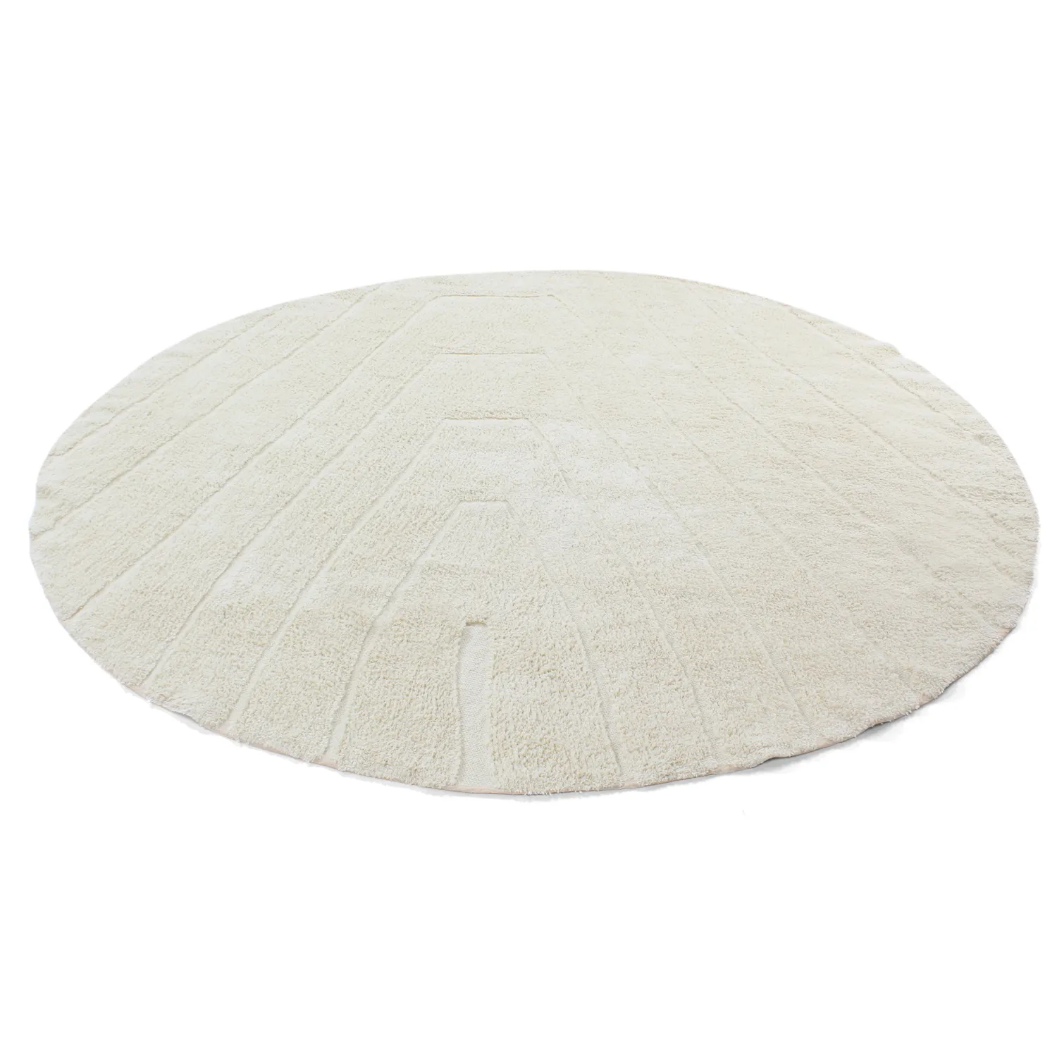 Alfombras redondeadas - Sivia Natural Cotton Shaggy (blanquecino)