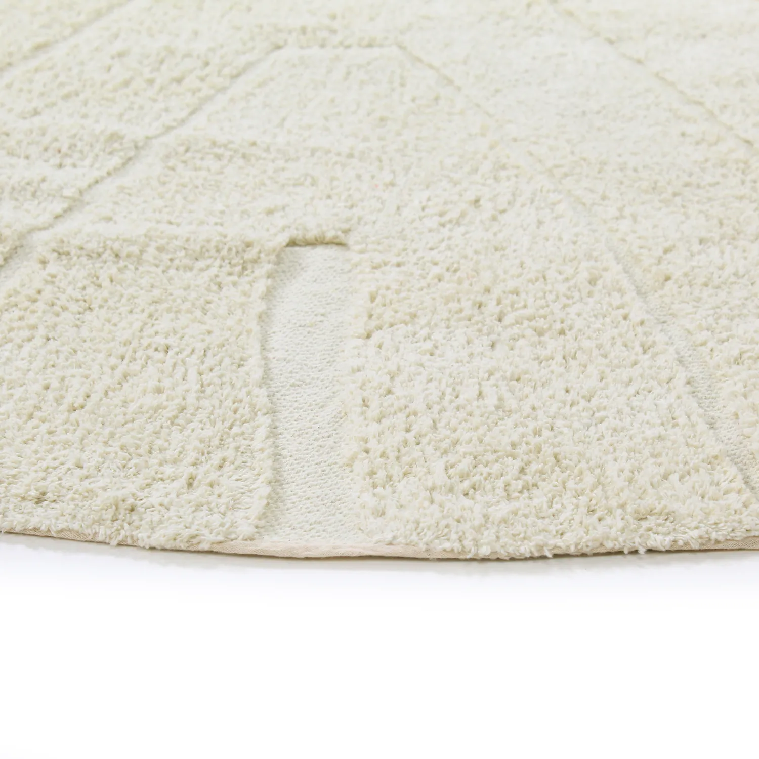 Alfombras redondeadas - Sivia Natural Cotton Shaggy (blanquecino)