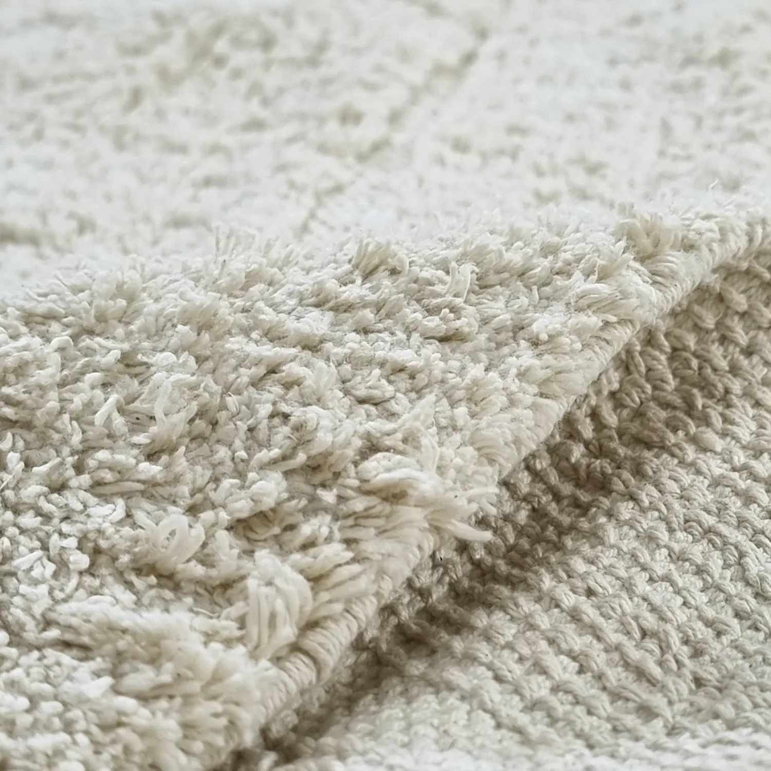 Alfombras redondeadas - Sivia Natural Cotton Shaggy (blanquecino)