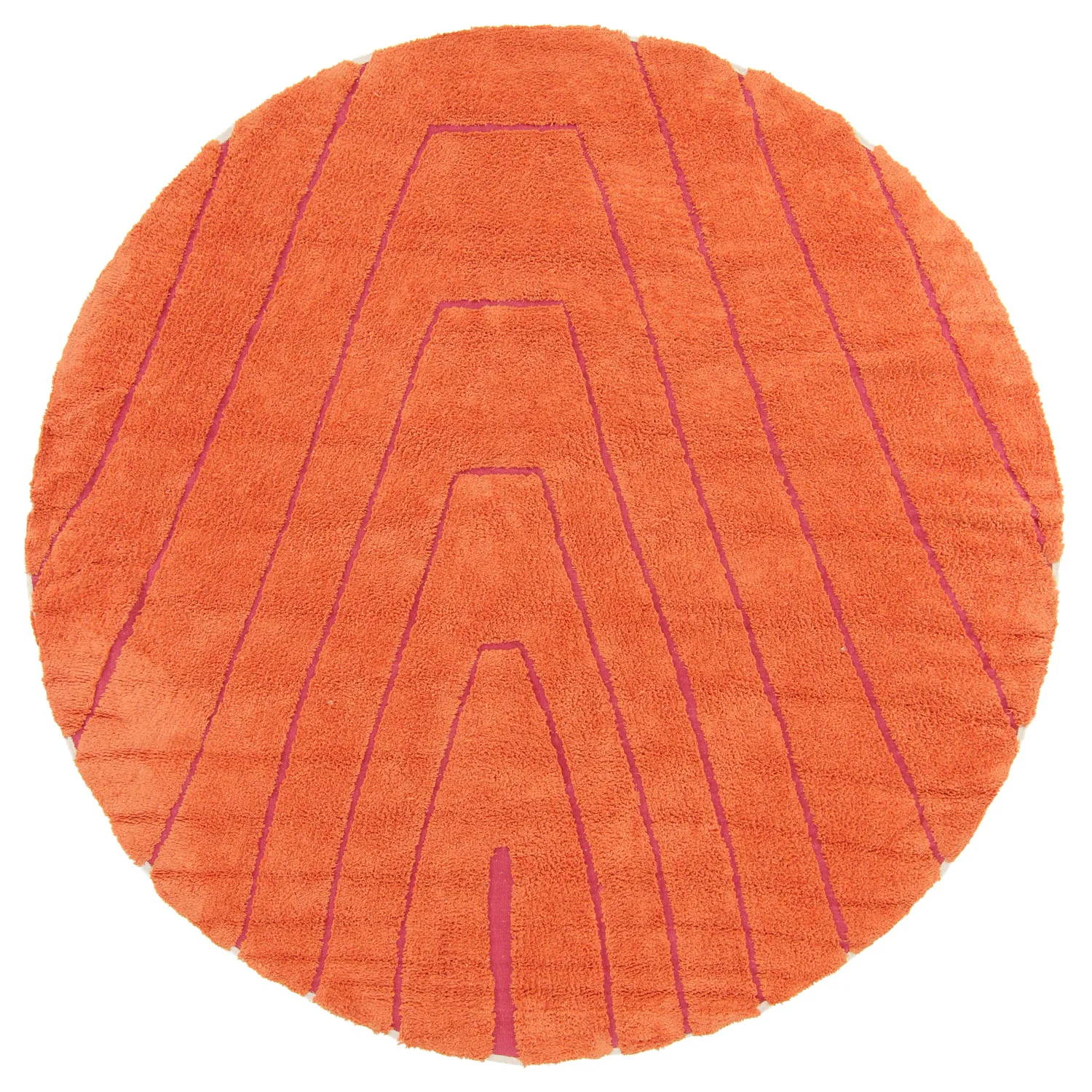 Alfombras redondeadas - Sivia Natural Cotton Shaggy (roja/naranja)