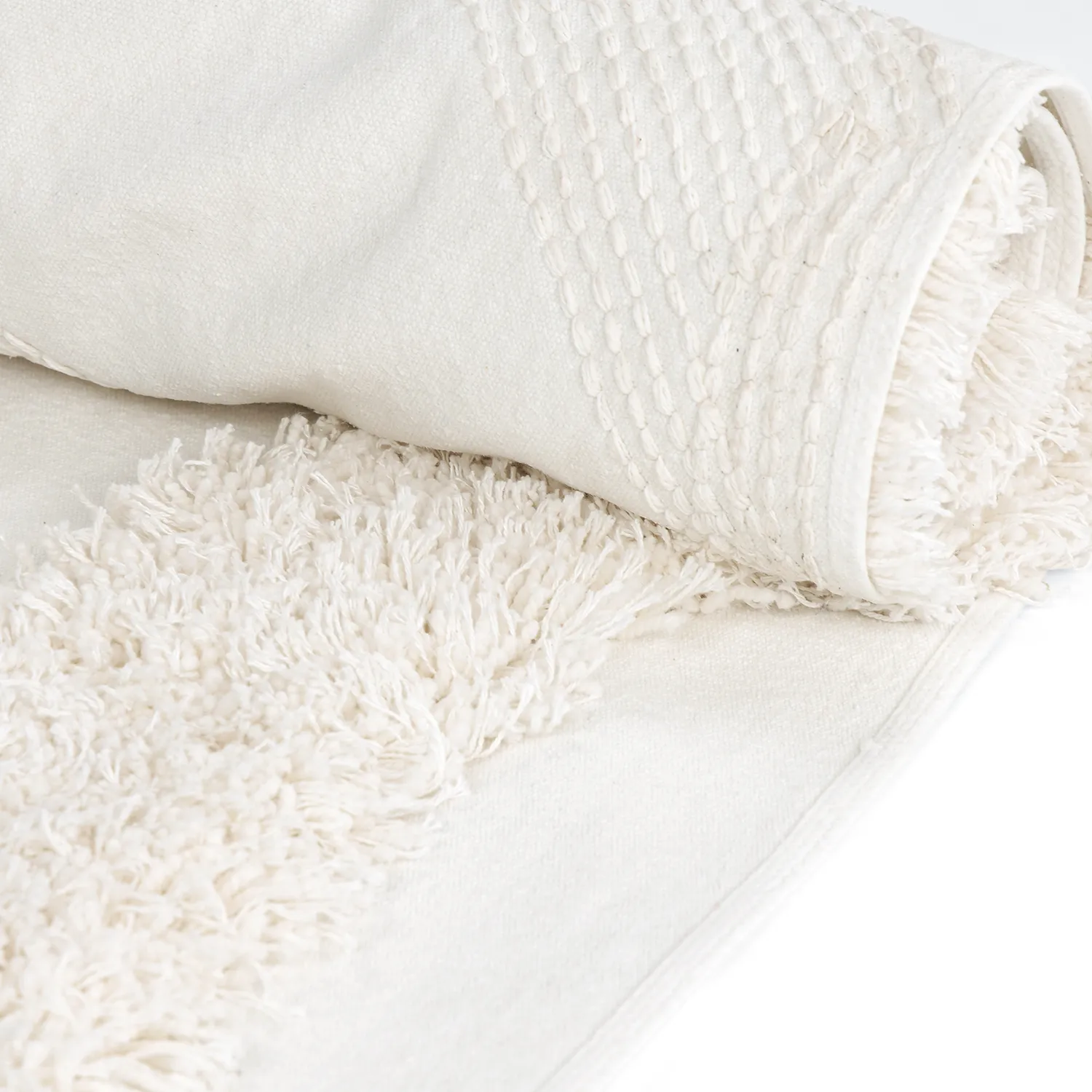 Alfombras de pelo largo - Sivota Natural Cotton Shaggy (blanquecino)