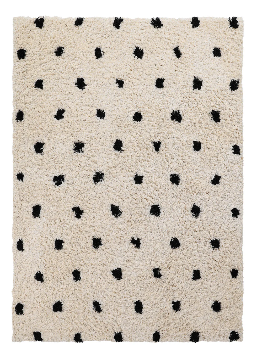 Alfombras de pelo largo - Soria Natural Cotton Shaggy (blanco roto/negro)
