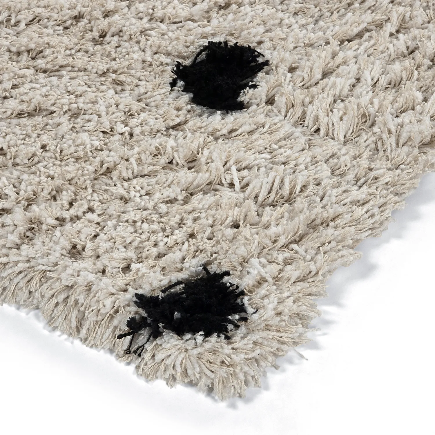 Alfombras de pelo largo - Soria Natural Cotton Shaggy (blanco roto/negro)