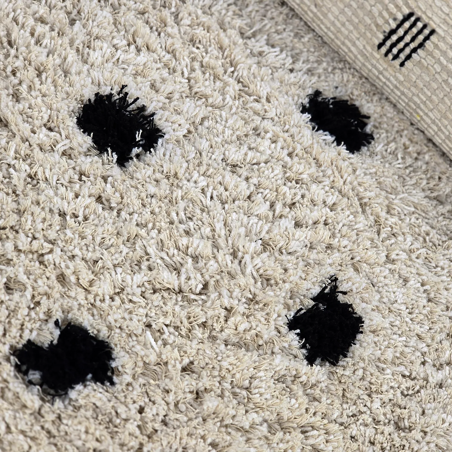 Alfombras de pelo largo - Soria Natural Cotton Shaggy (blanco roto/negro)