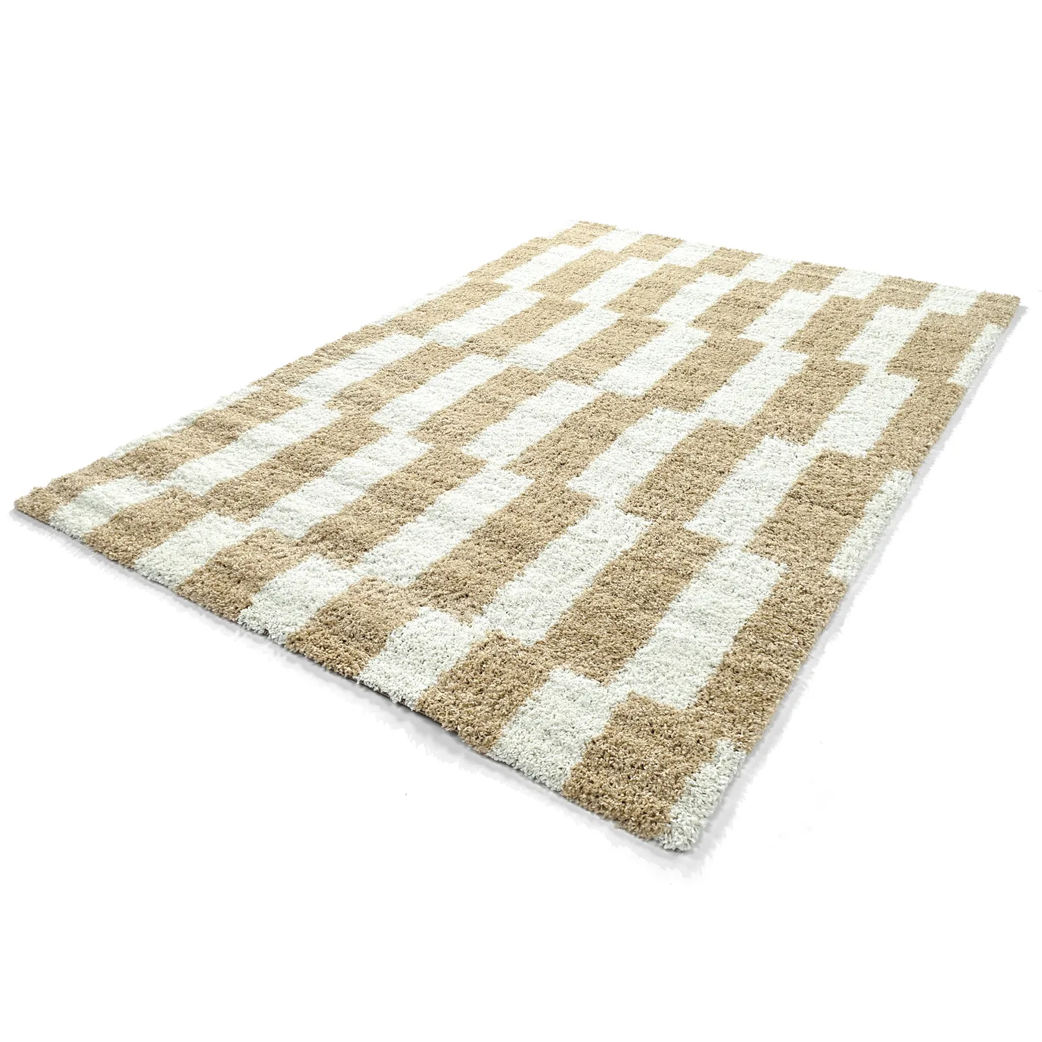 Alfombras de pelo largo - Tamri (beige/blanco)