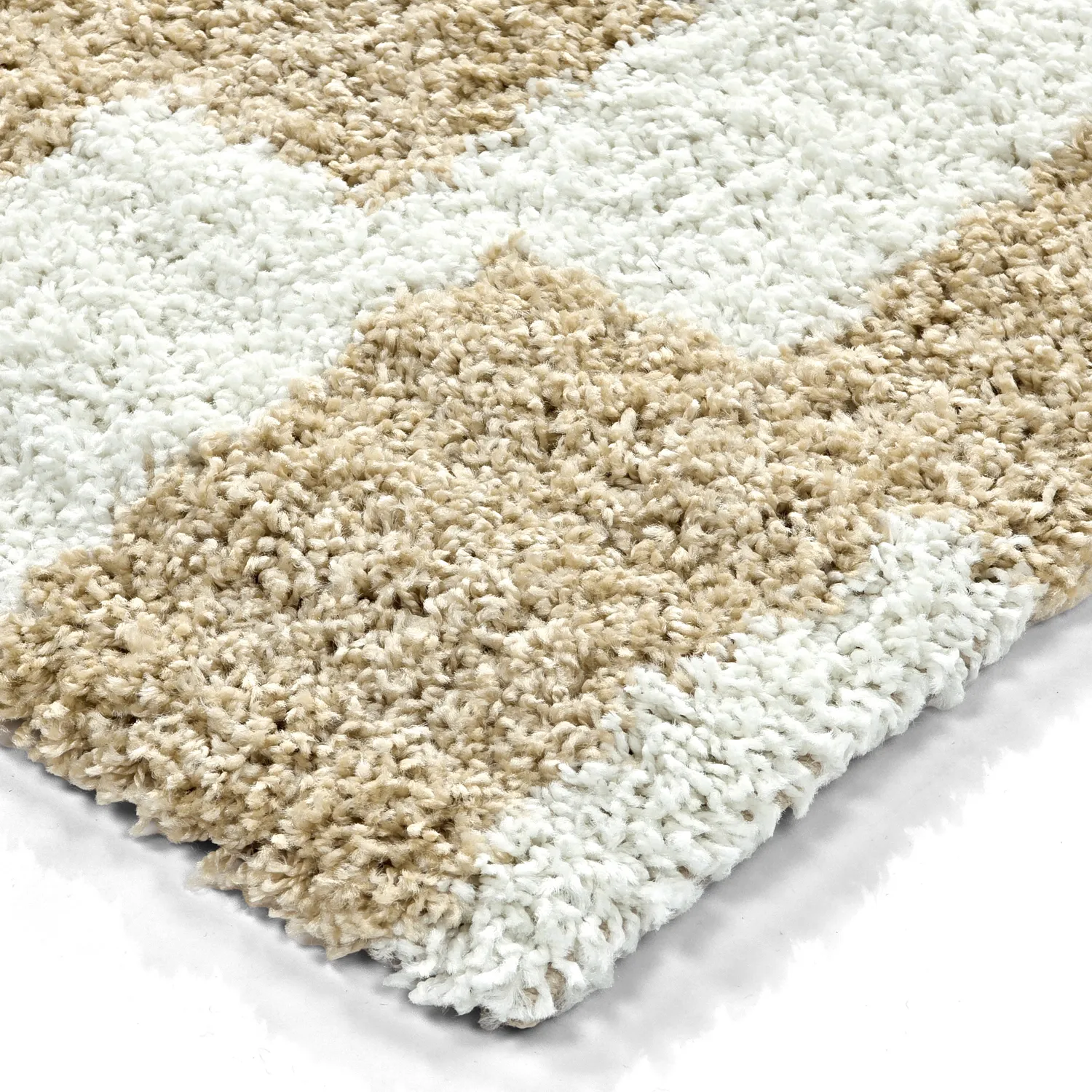 Alfombras de pelo largo - Tamri (beige/blanco)