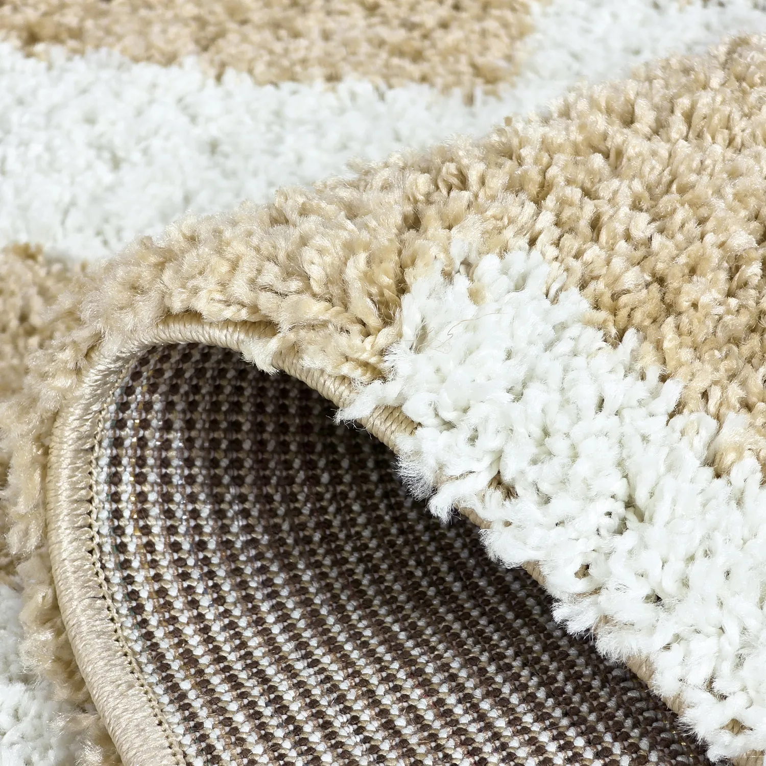 Alfombras de pelo largo - Tamri (beige/blanco)