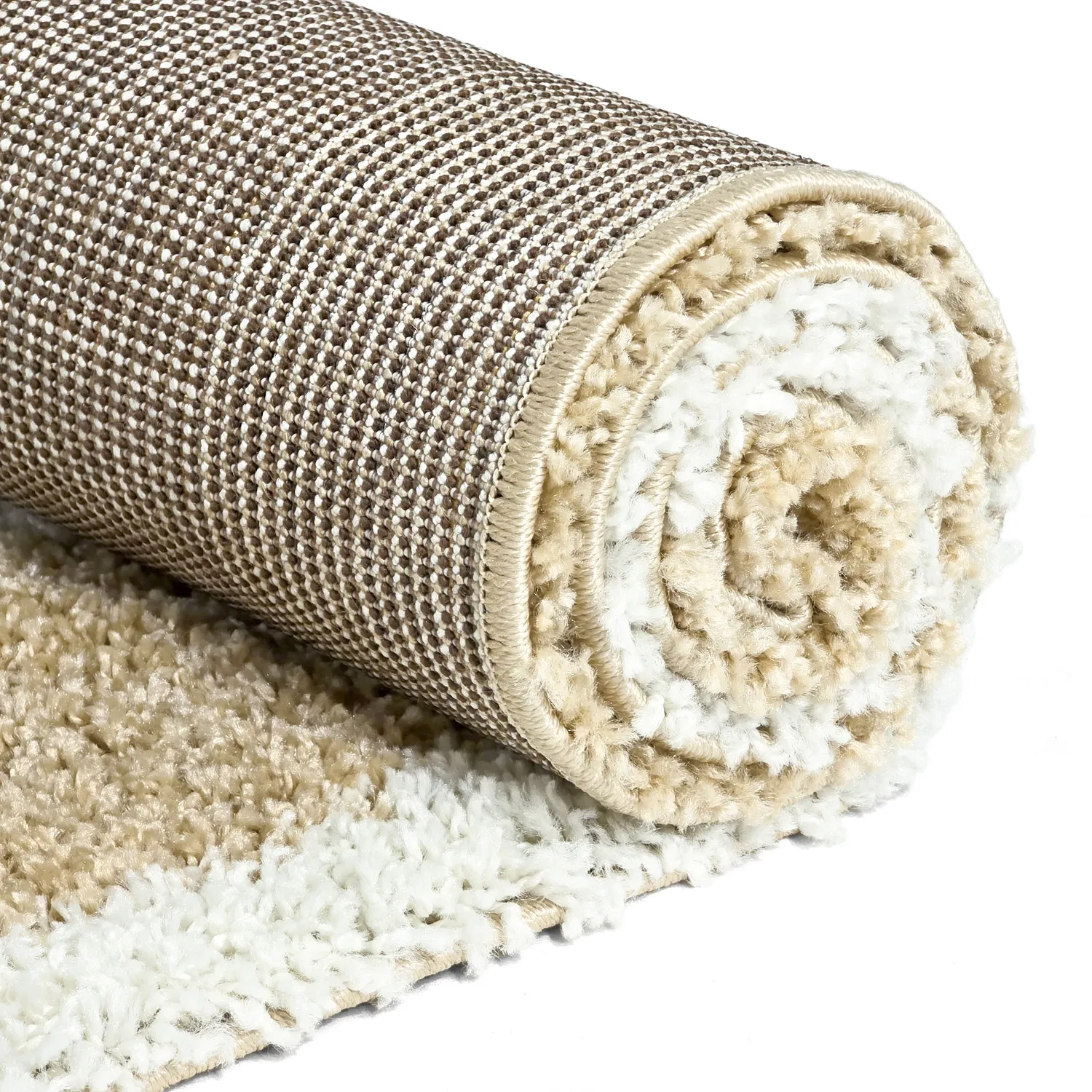 Alfombras de pelo largo - Tamri (beige/blanco)