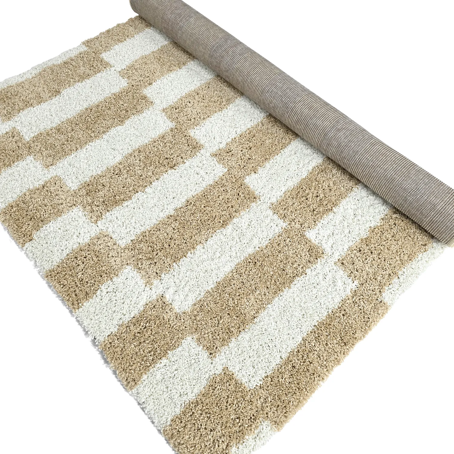 Alfombras de pelo largo - Tamri (beige/blanco)