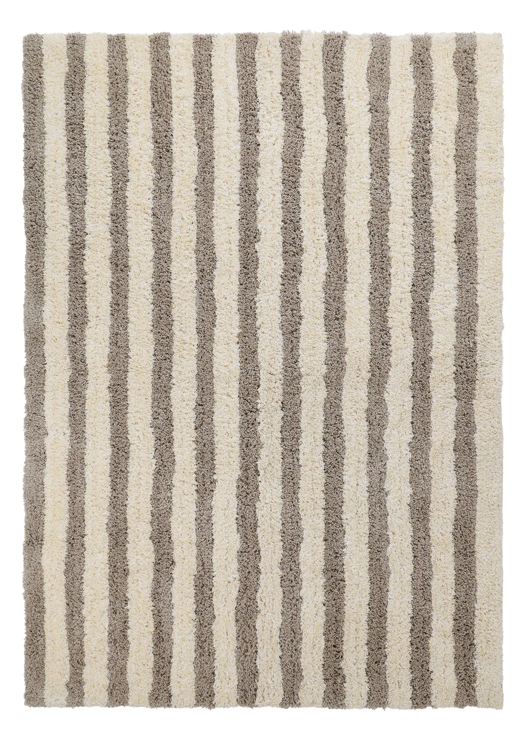Alfombras de pelo largo - Thira Stripe Cotton Shaggy (crema/taupe)