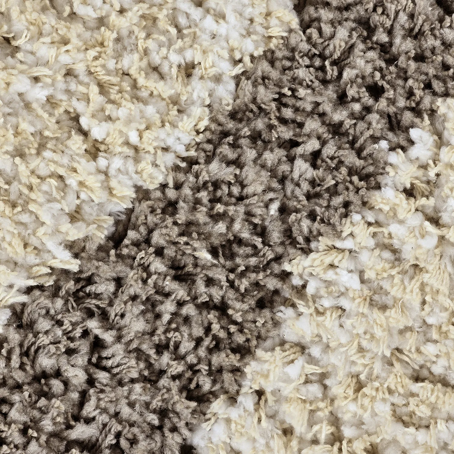 Alfombras de pelo largo - Thira Stripe Cotton Shaggy (crema/taupe)